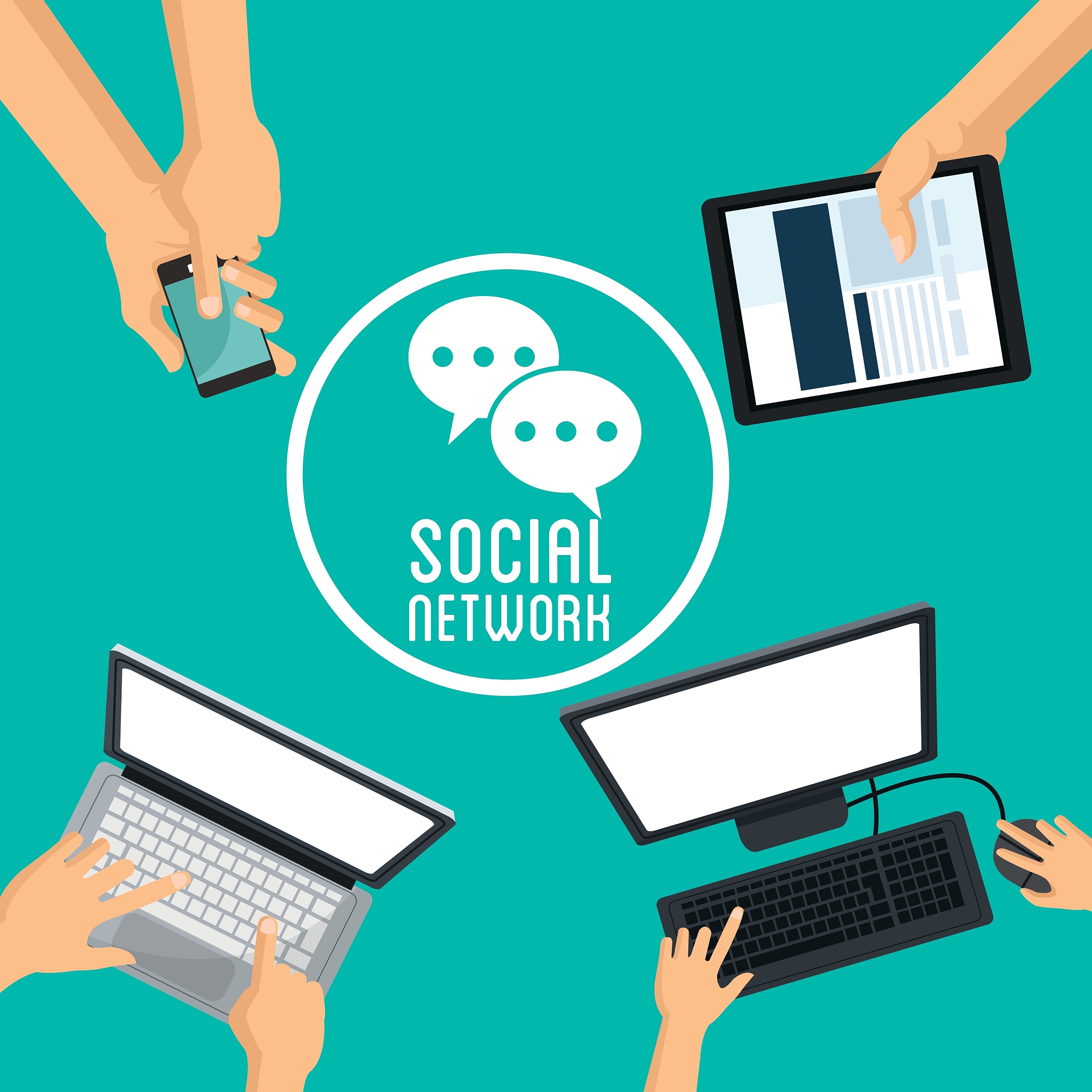 social media design networking icon technology