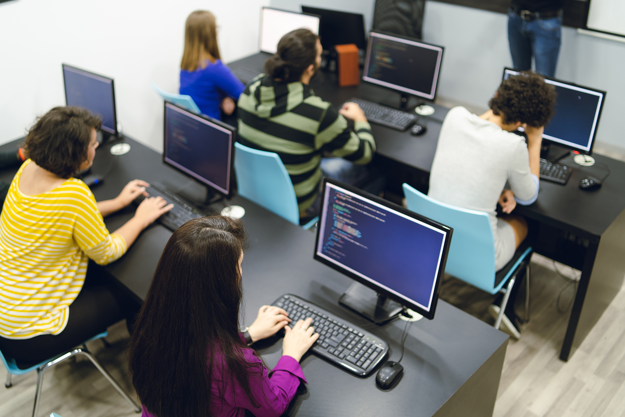 young people in programming school
