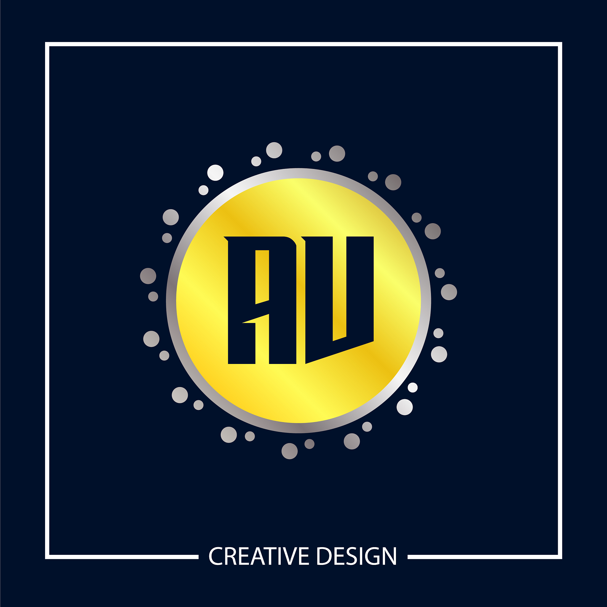 initial letter av logo template design