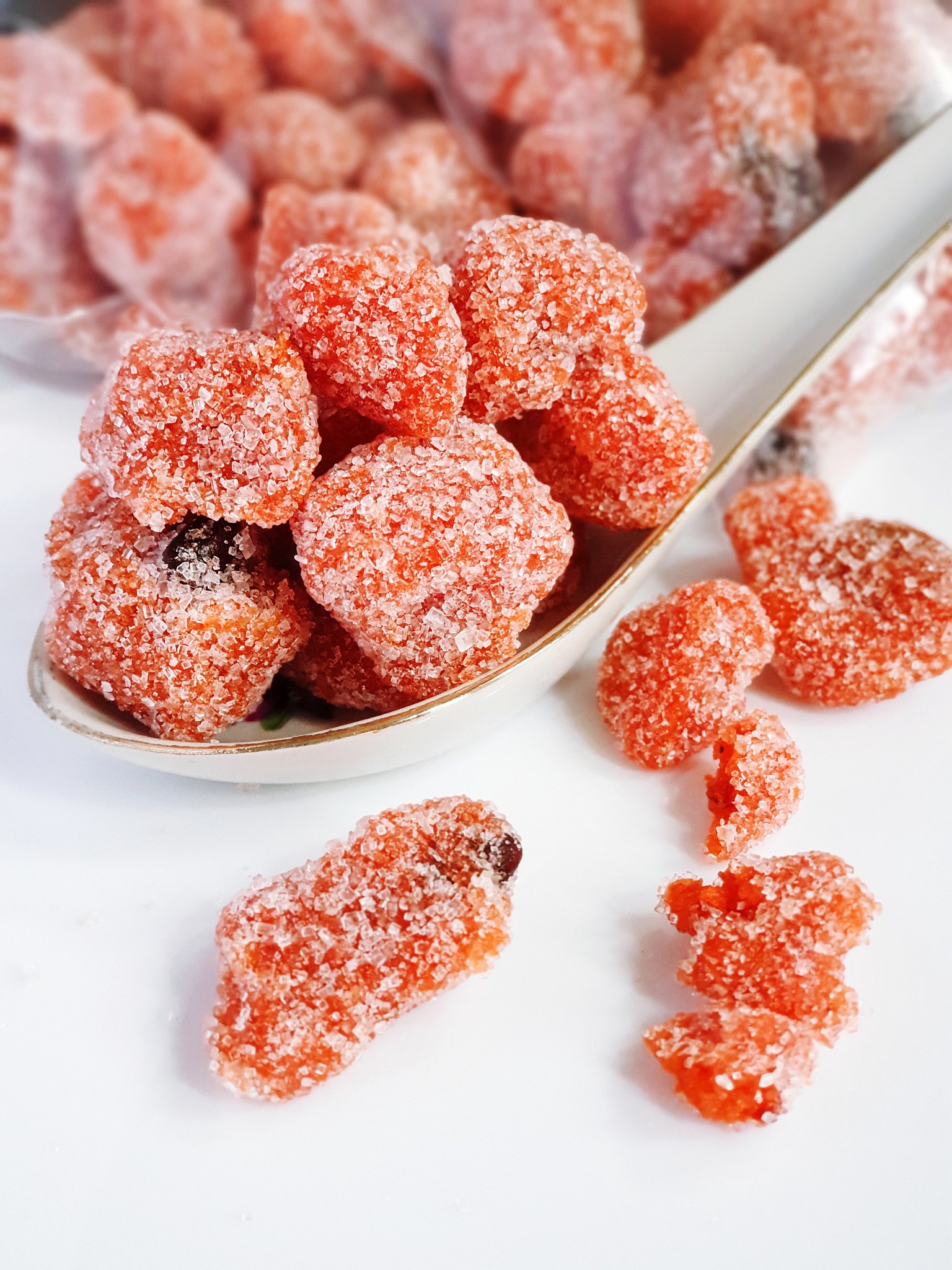 high angle view of sweet and sour tamarind in plate
