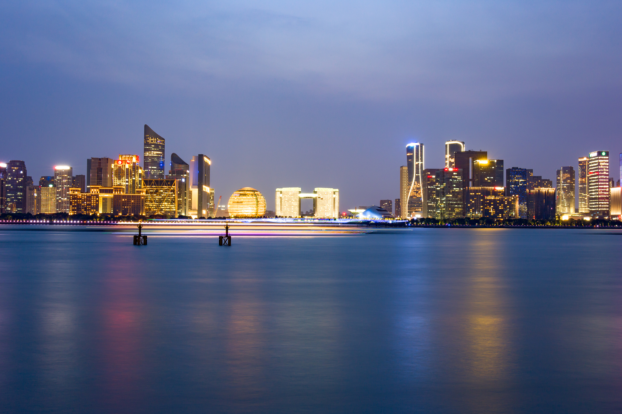 杭州城市风光夜景