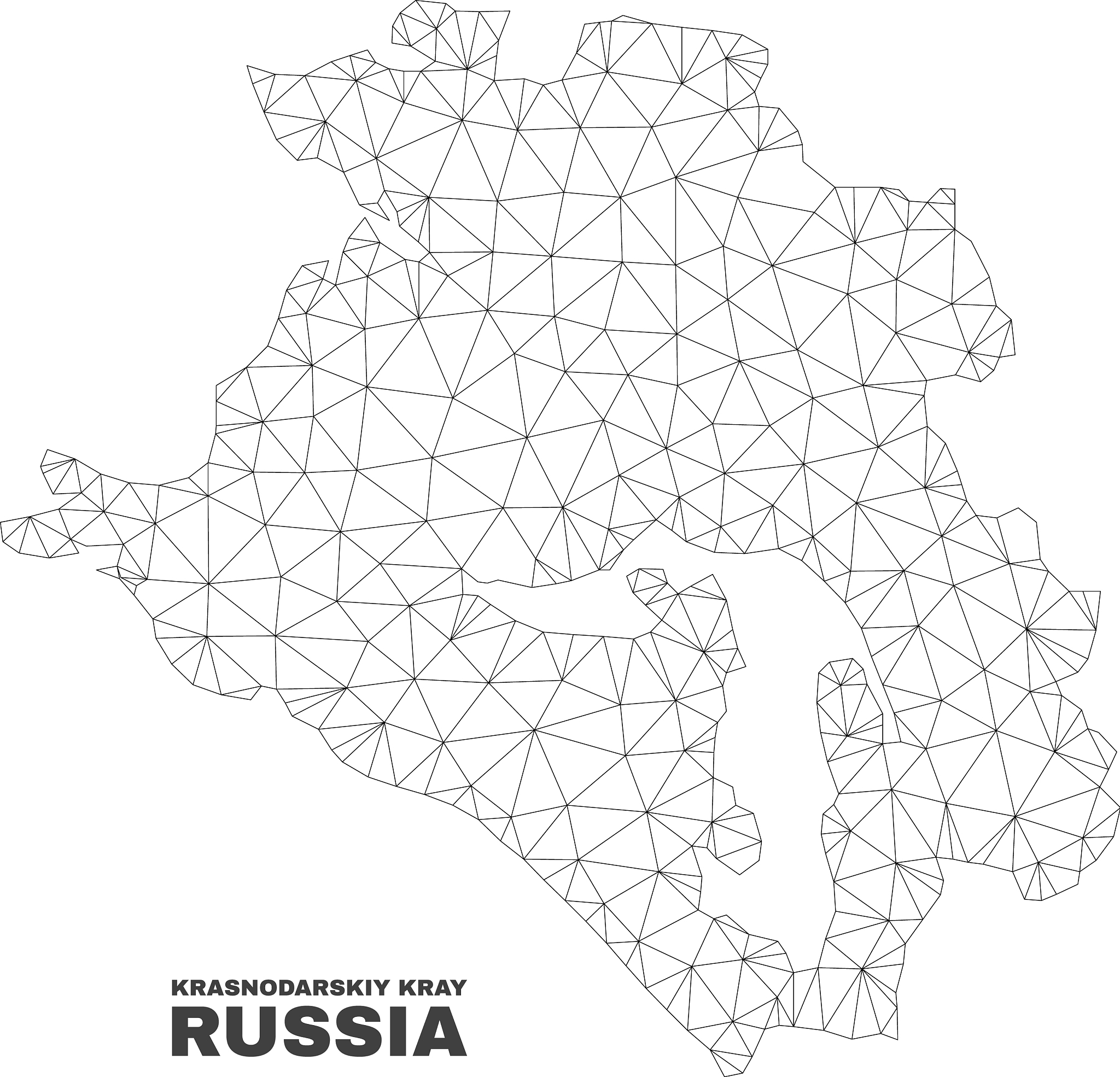 polygonal mesh krasnodarskiy kray map
