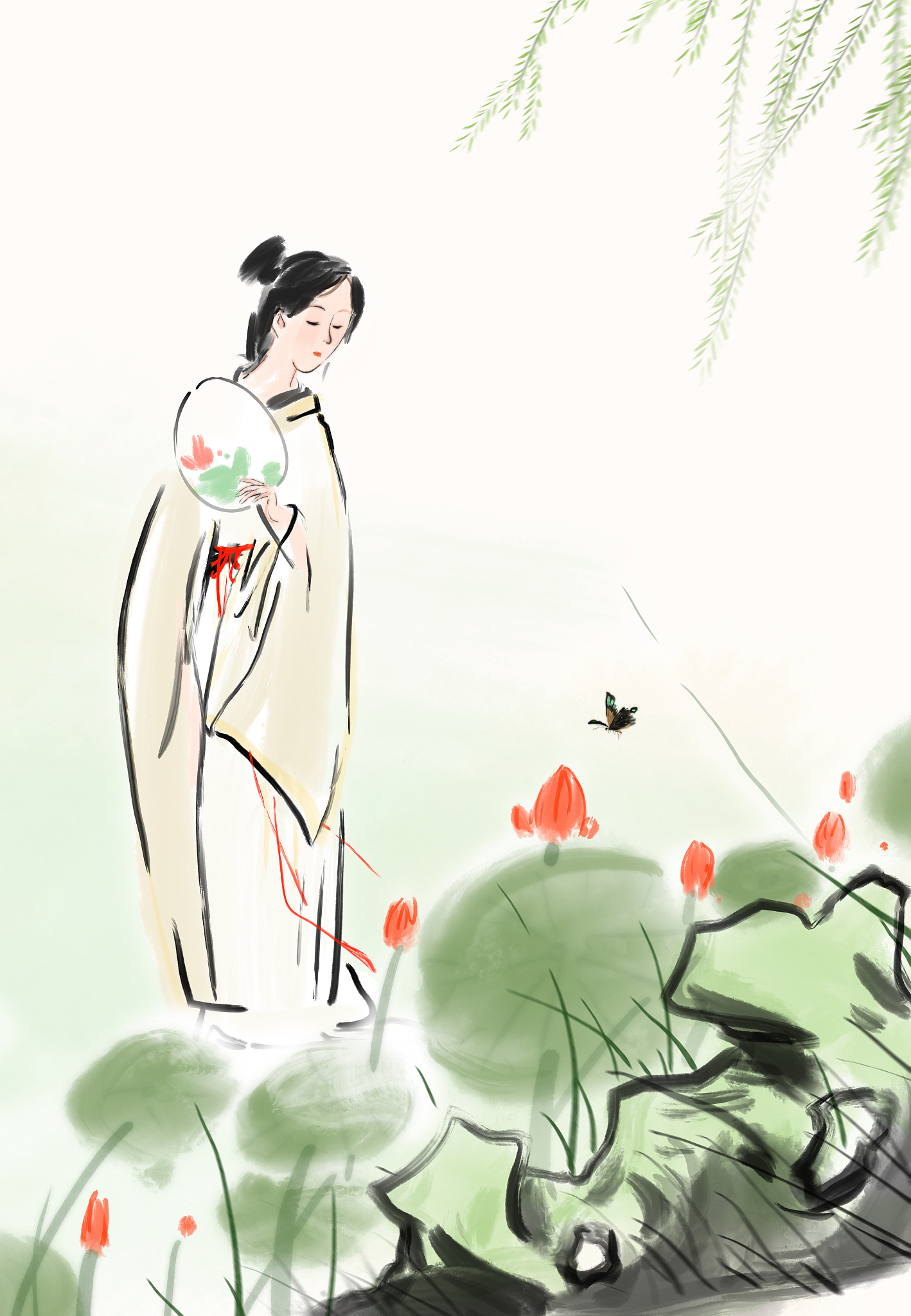 请写一首赞美春天柳树的诗