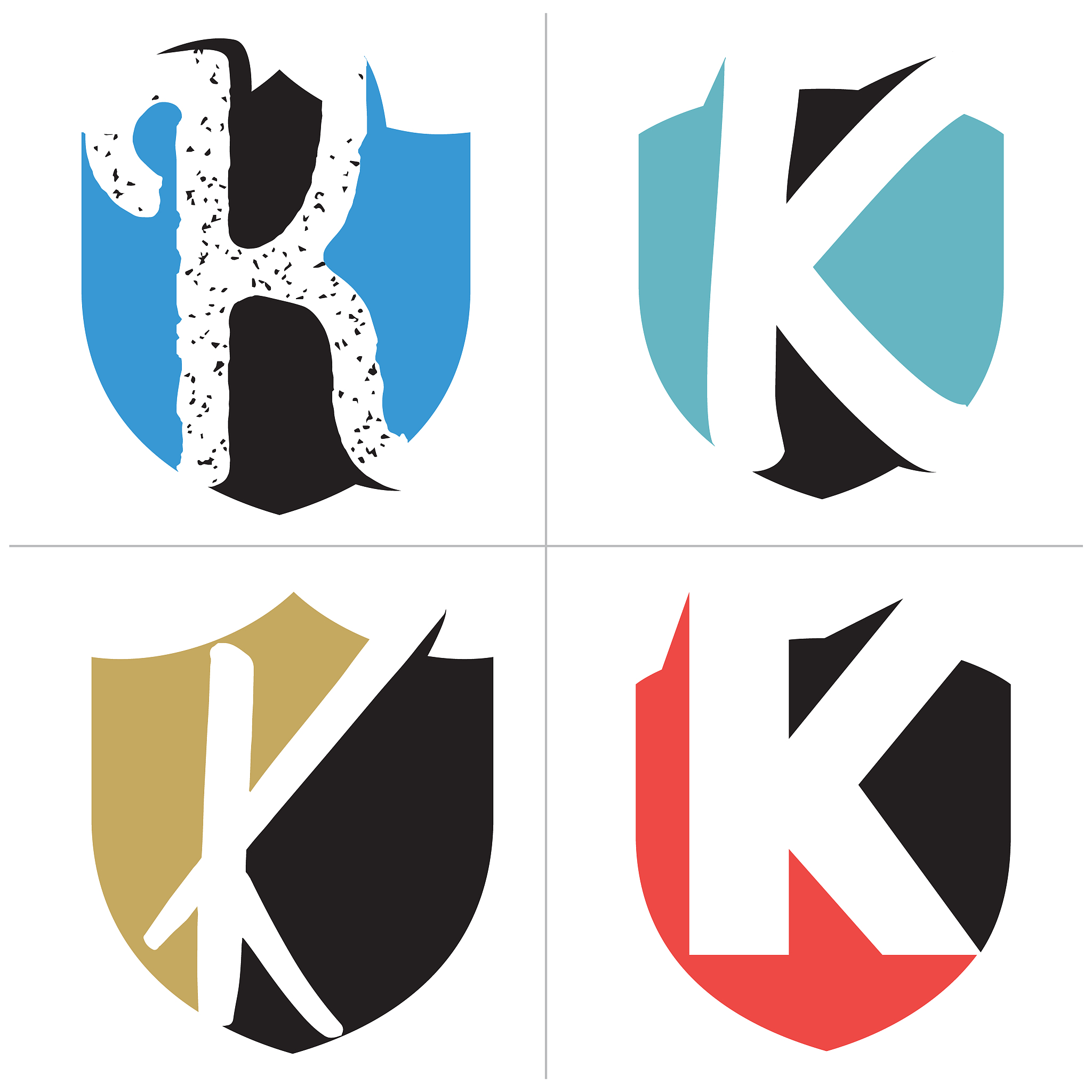 k letter icon design. letter k in shield shape vector illustrati
