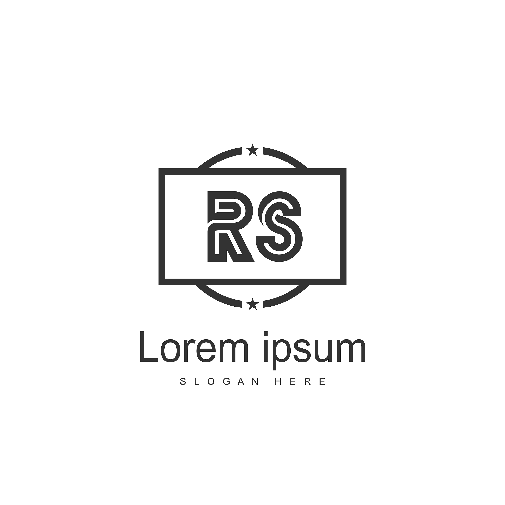 initial rs logo template minimalist letter logo