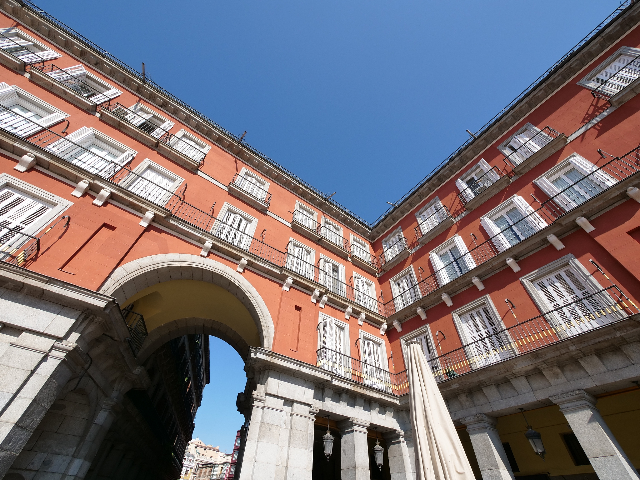 architecture detail of plaza mayor in madrid