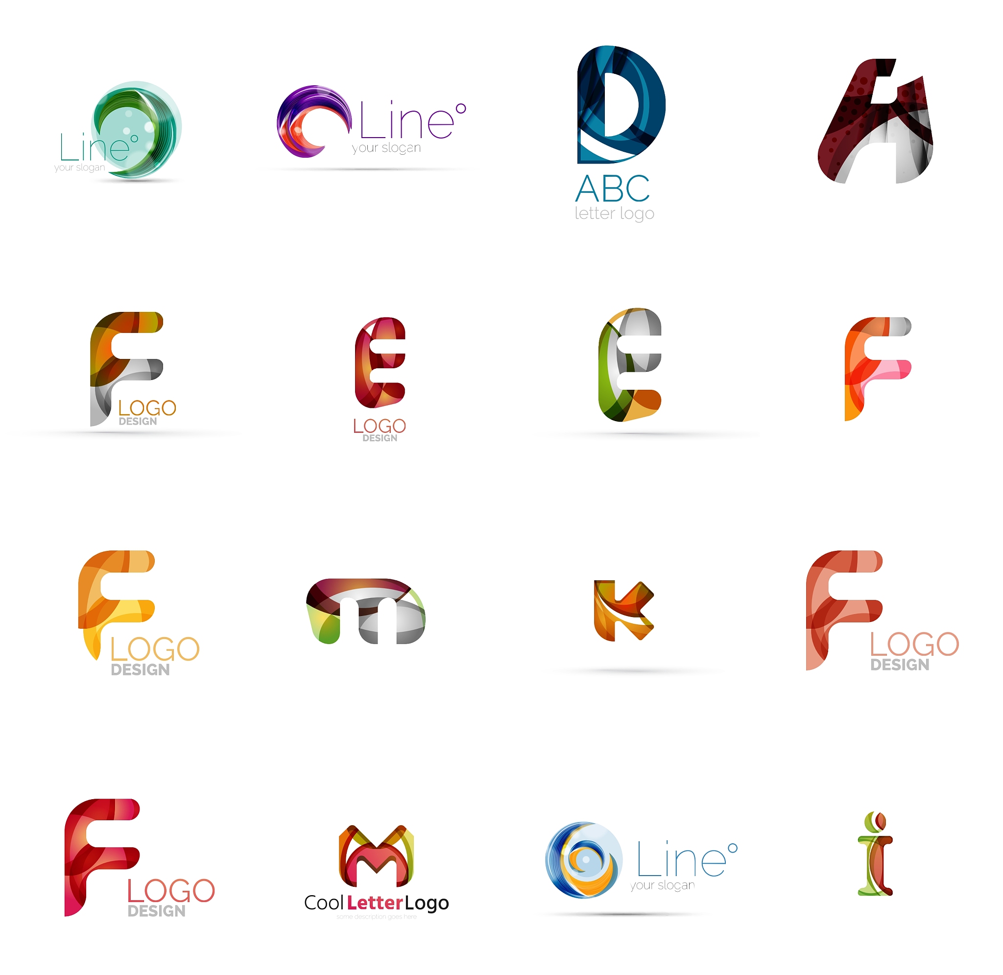 set of universal company logo ideas business icon