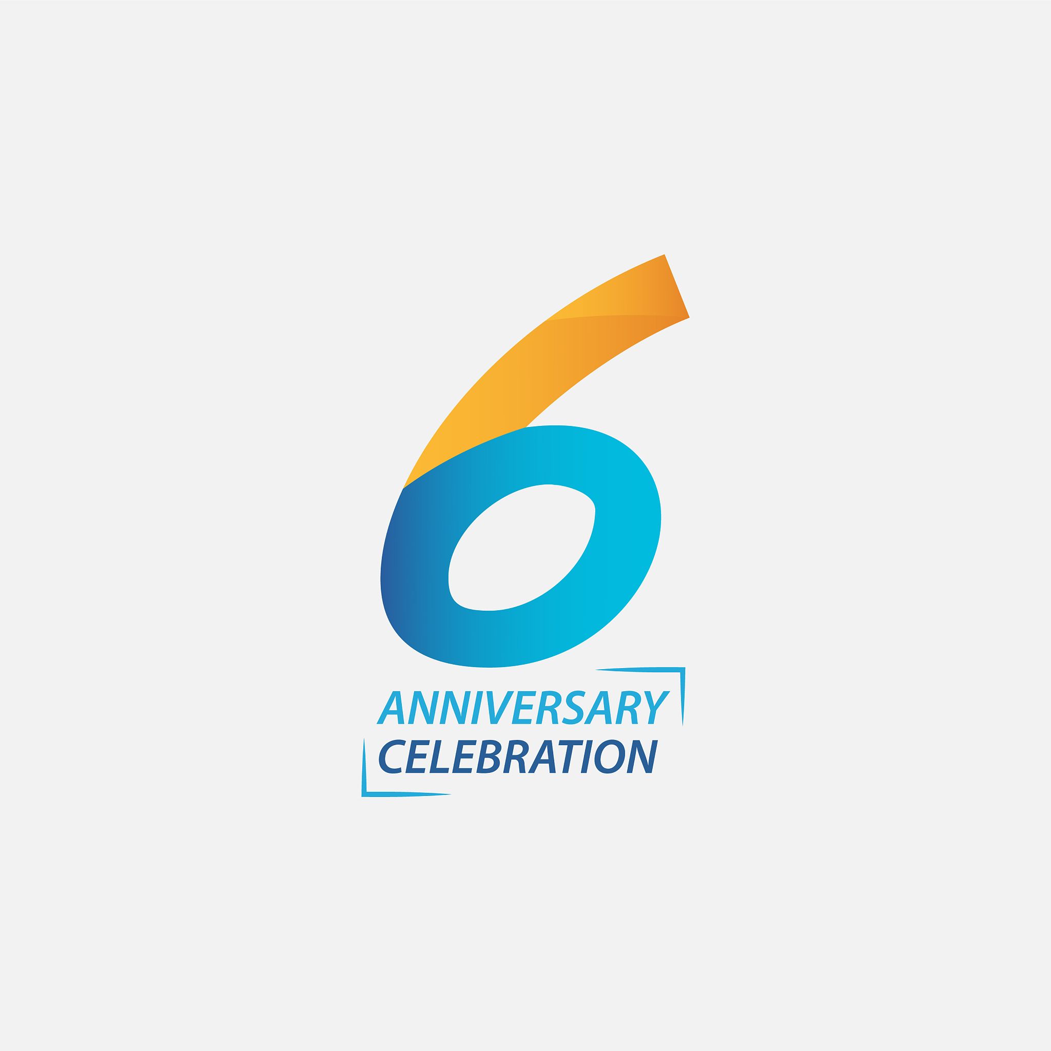 6 year anniversary celebration template design