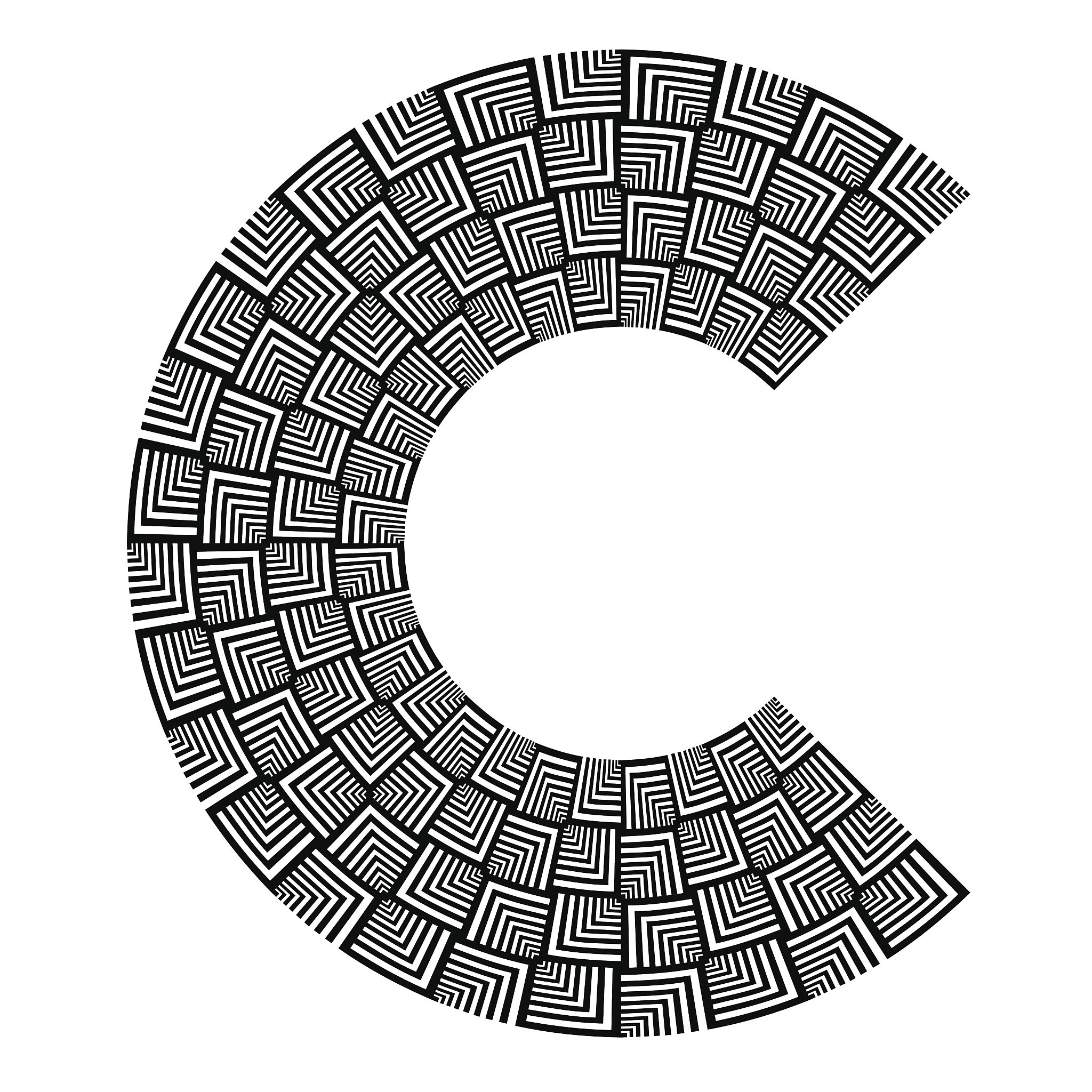 abstract design element. letter c.