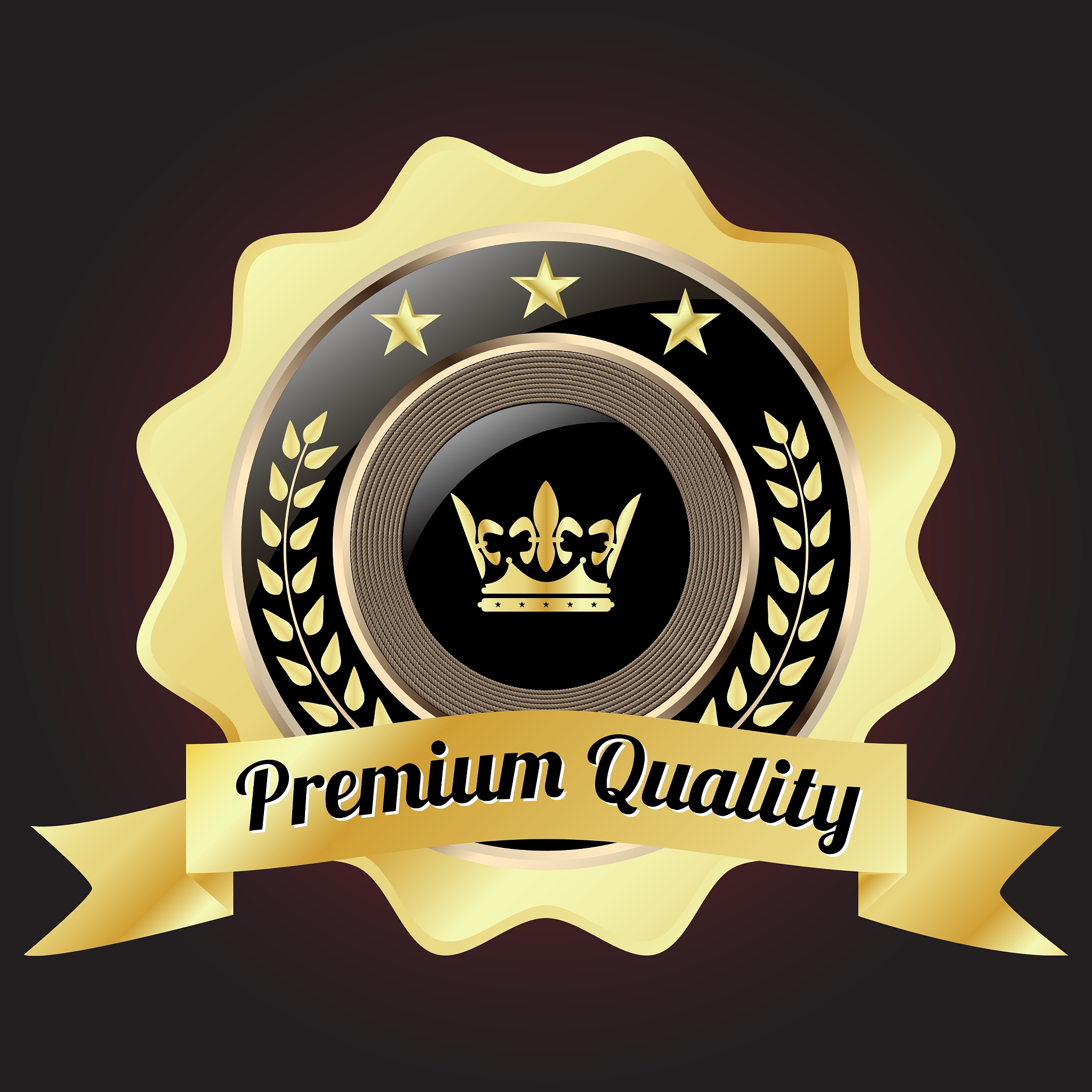 golden premium quality badge