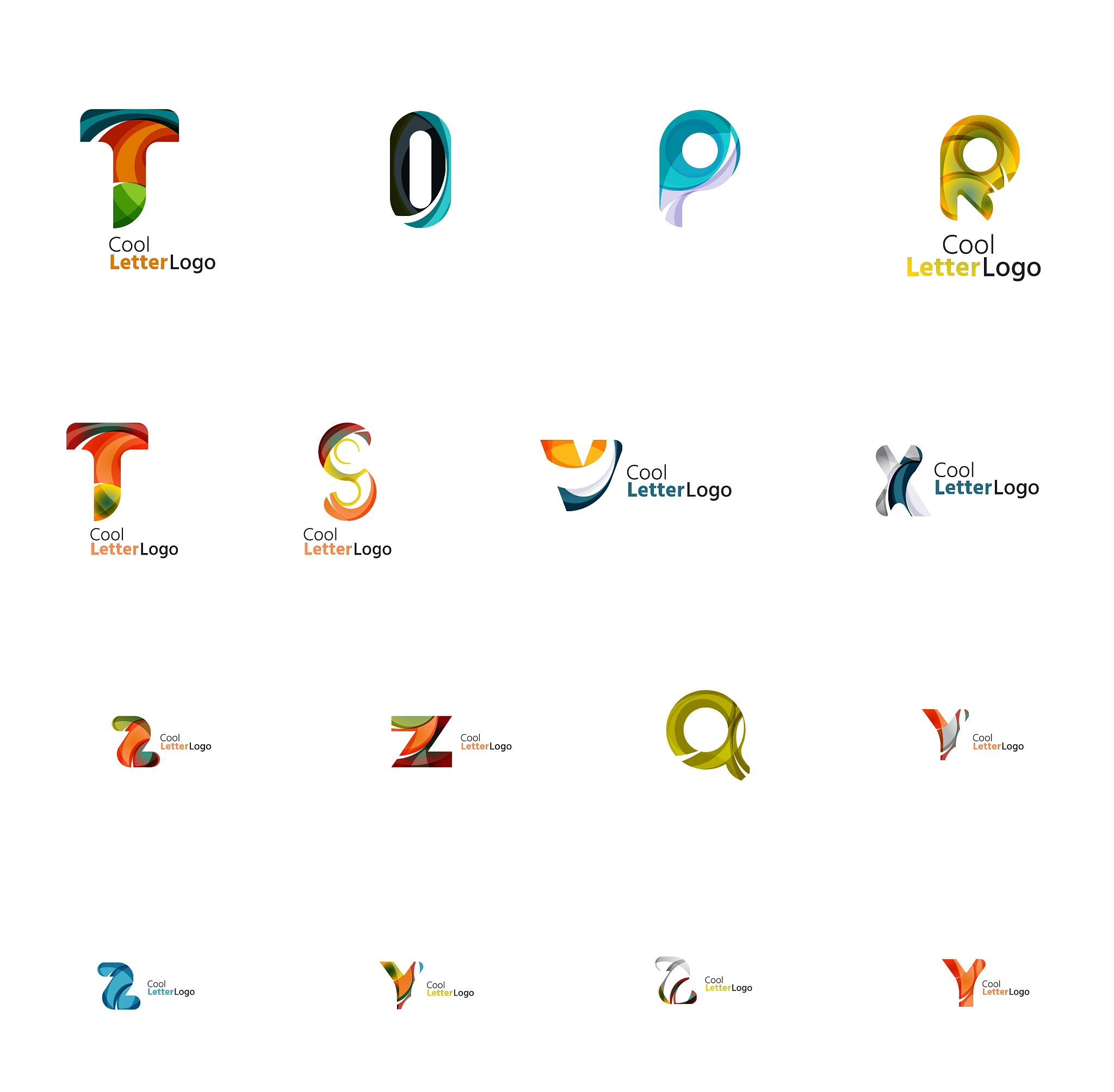 set of universal company logo ideas business icon