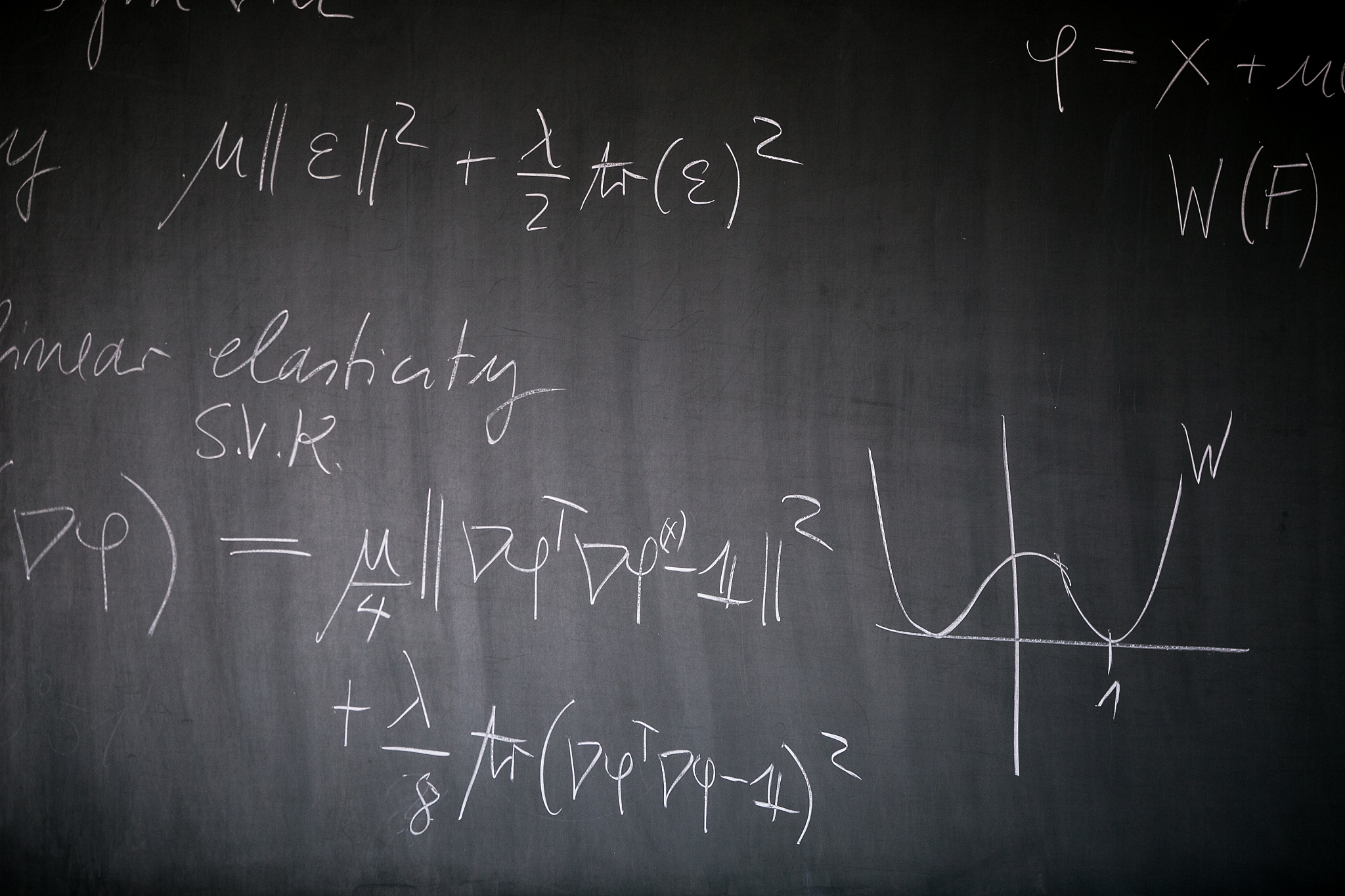 blackboard with math lesson