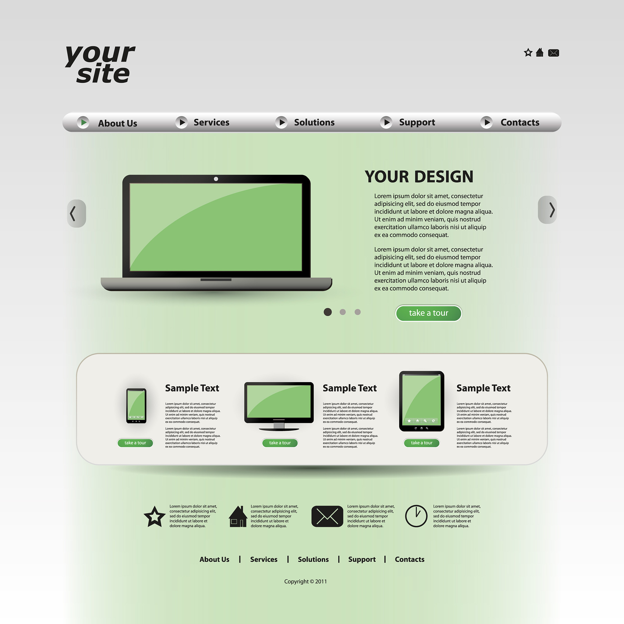one page website template