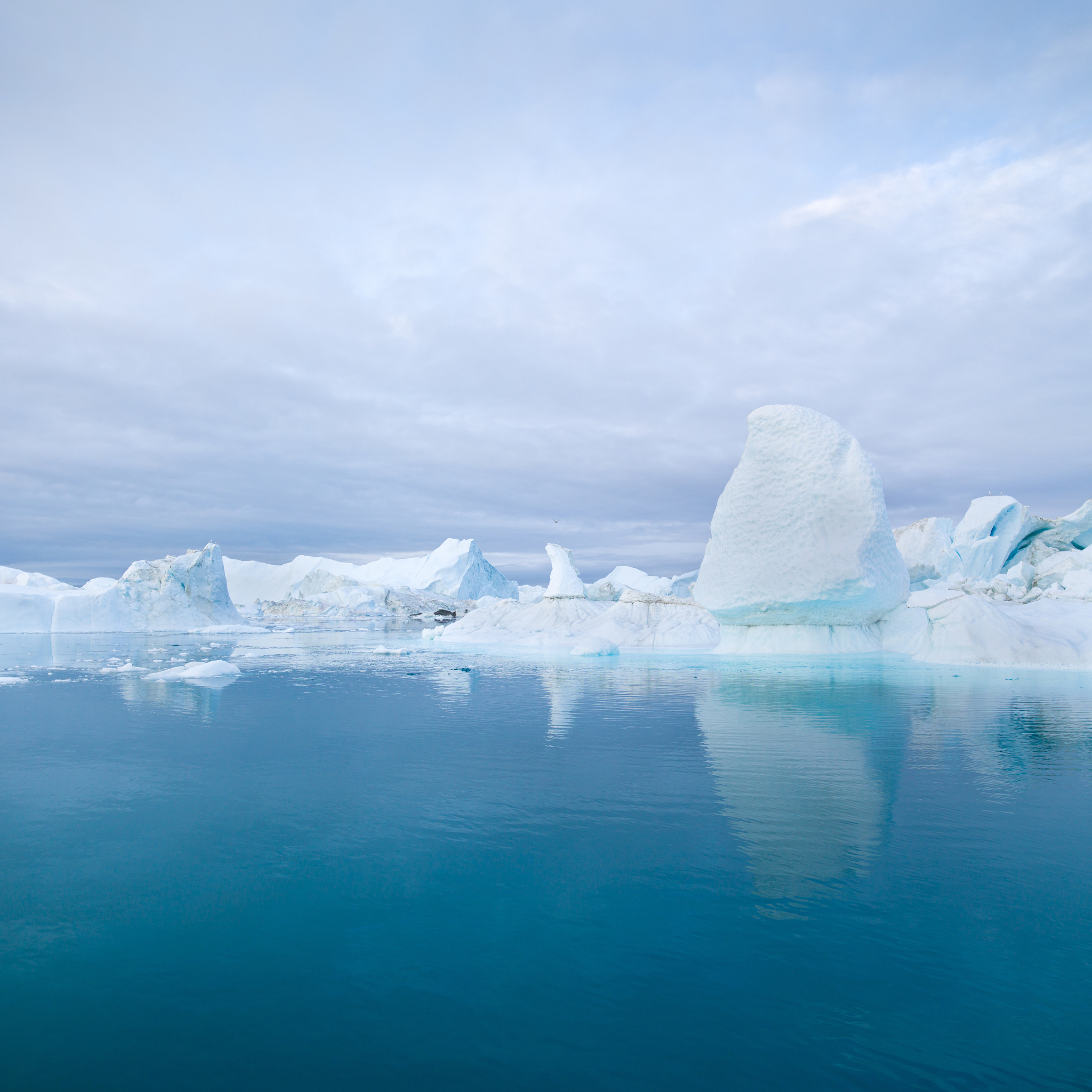 deep blue arctic icebergs greenland