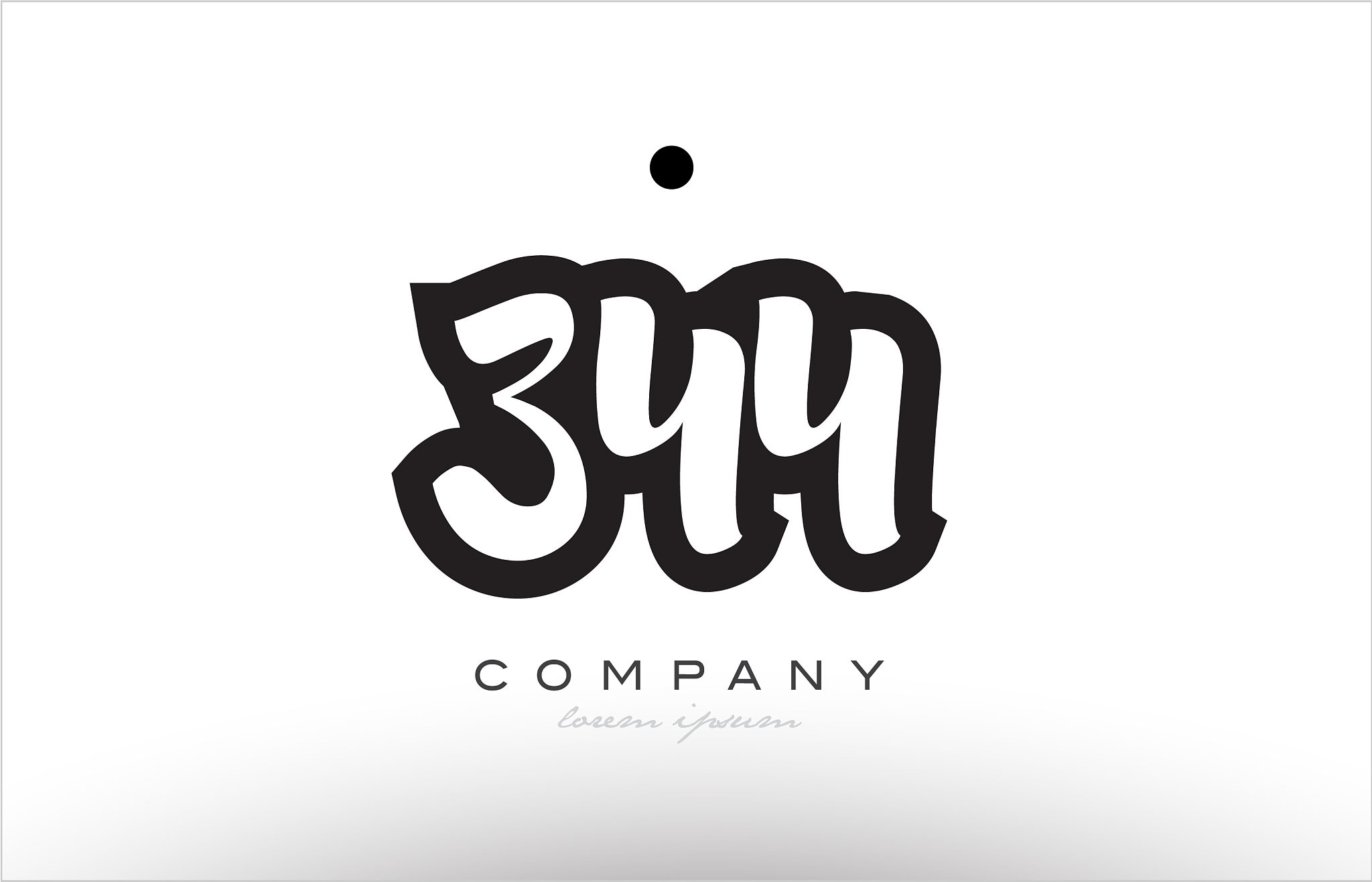 344 number logo icon template design