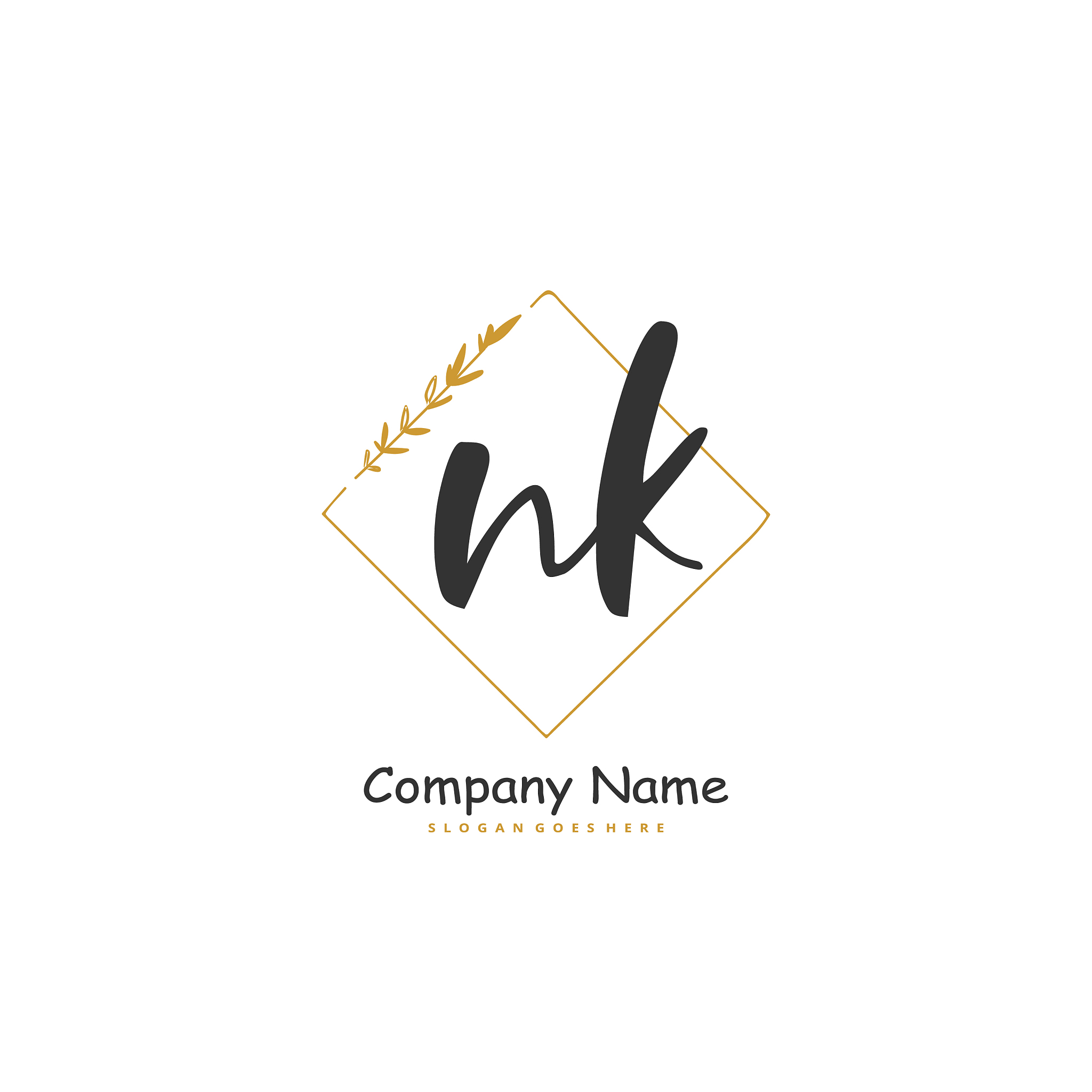 n k nk initial handwriting and signature logo