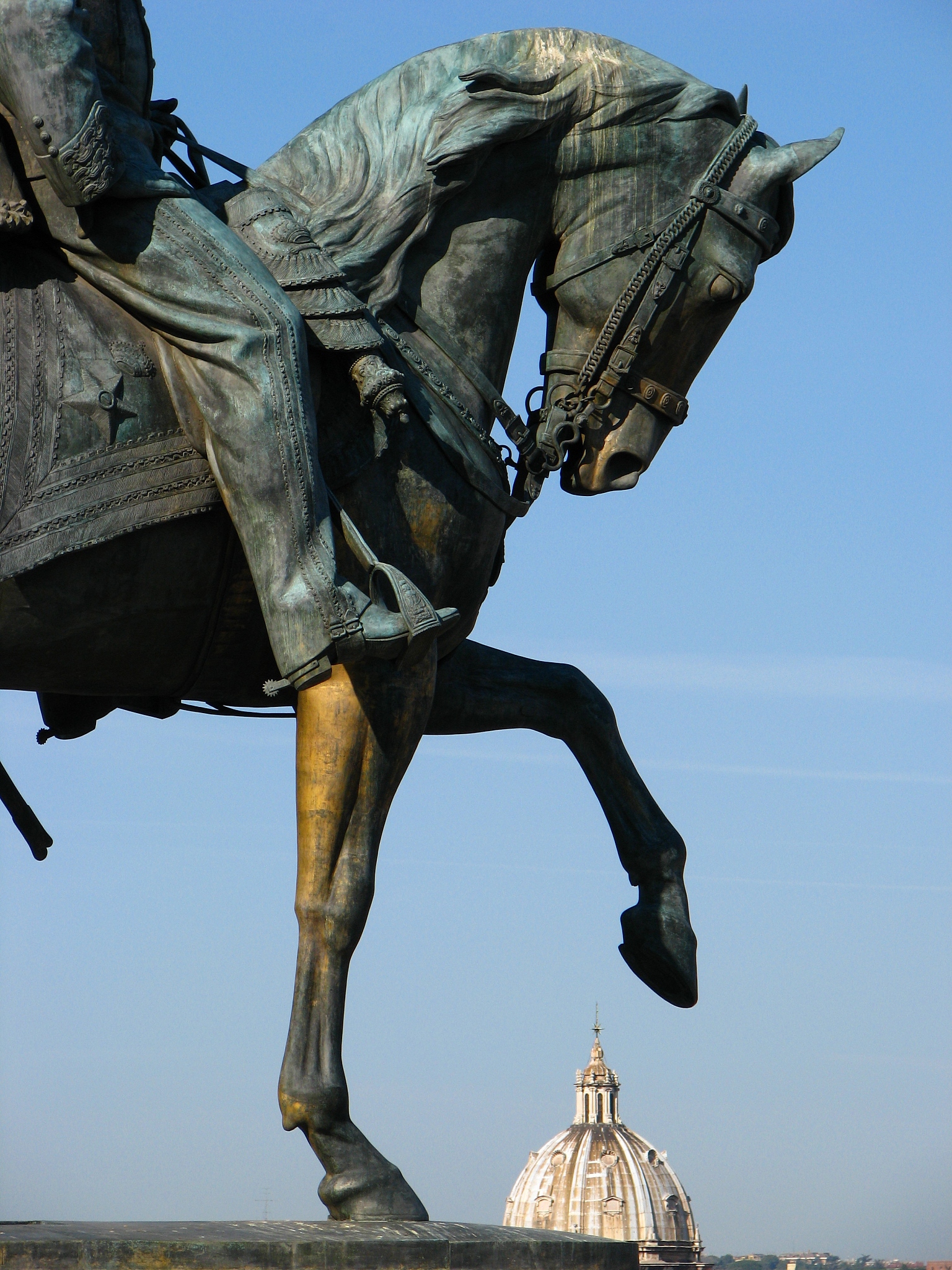 roman bronze statue of rider
