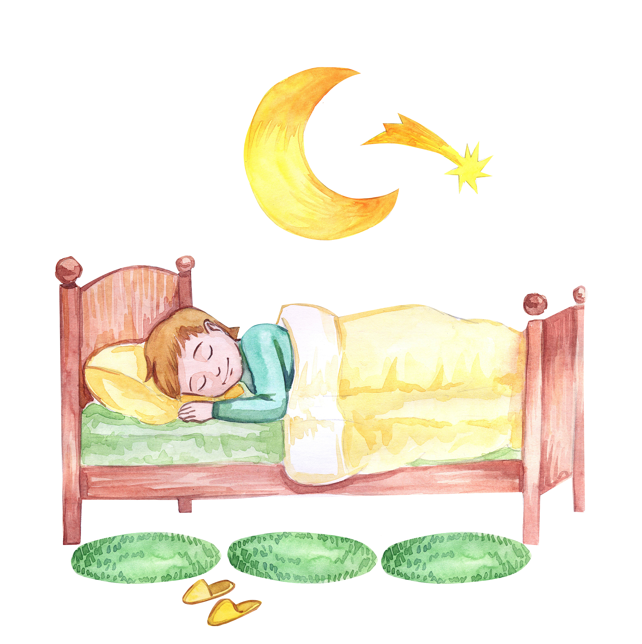 international day of sleep. watercolor illustration of sleeping 
