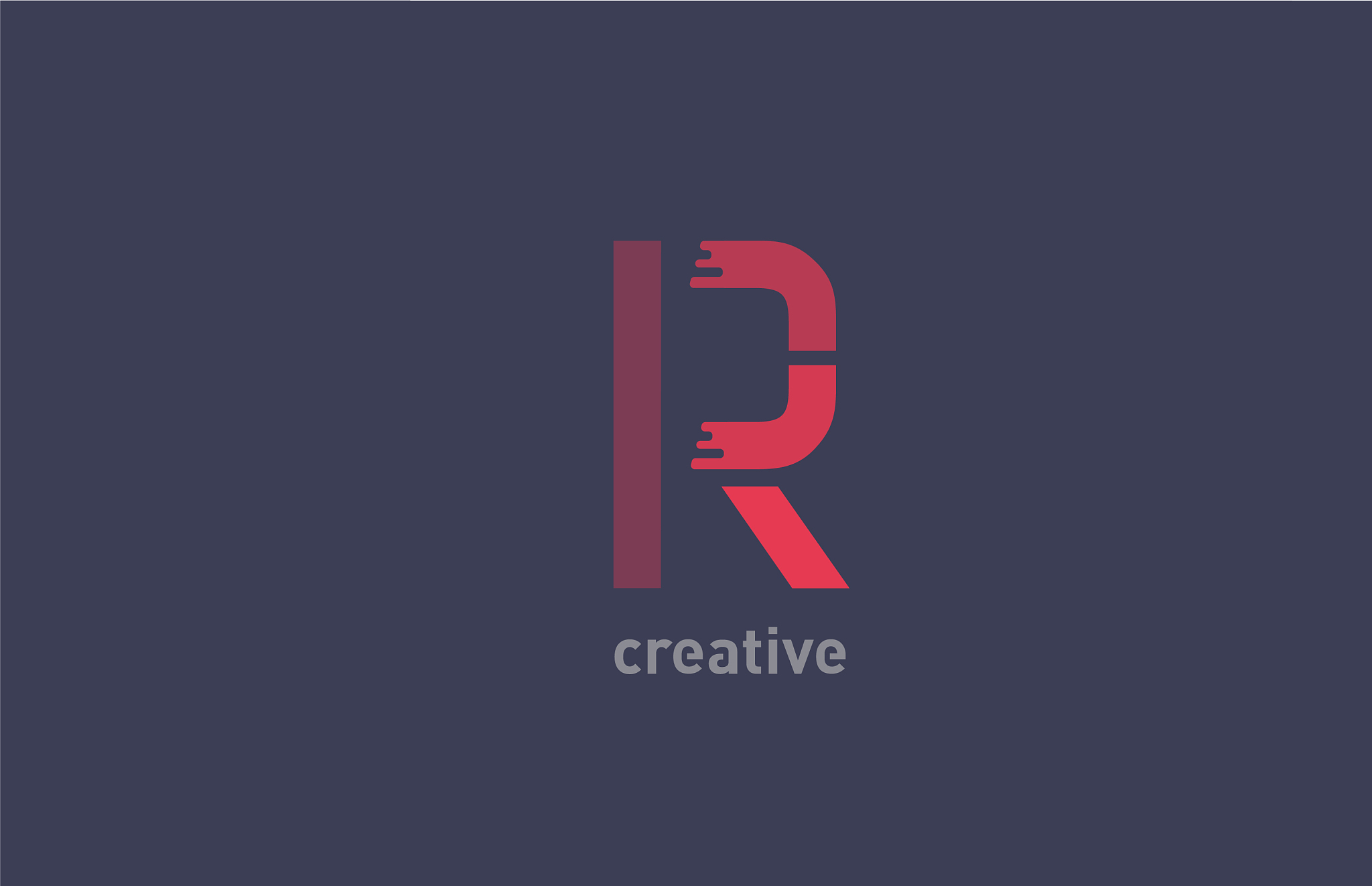 r red color alphabet letter logo design icon for