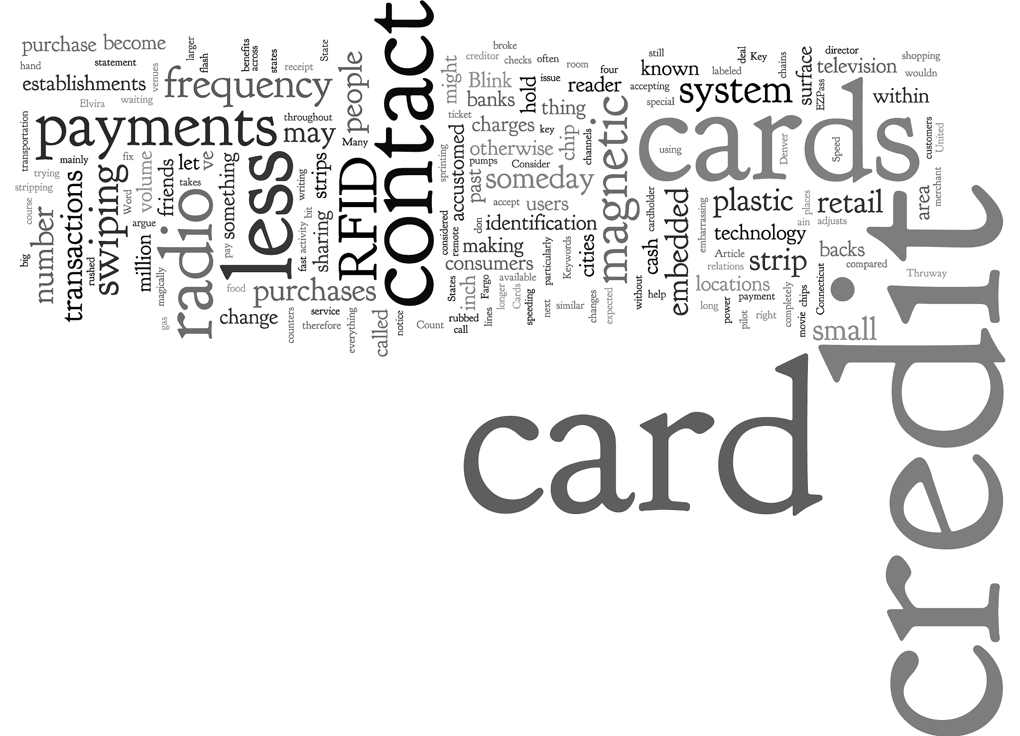 contact less payment with credit cards