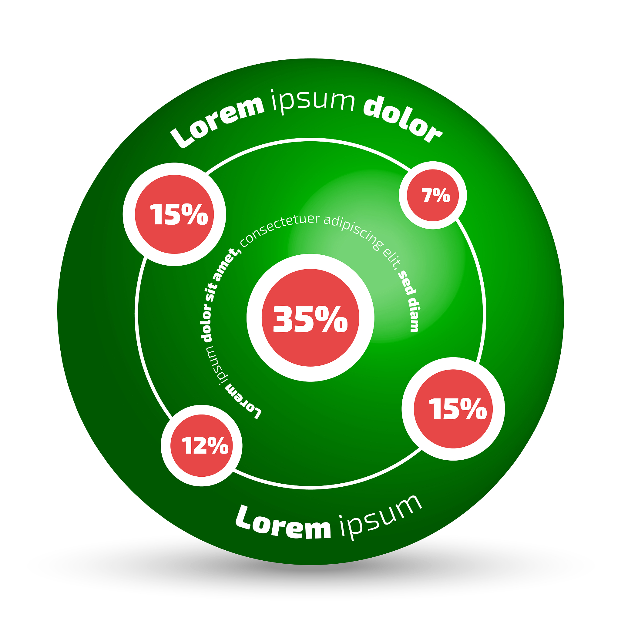 three dimensional circle shape infographic