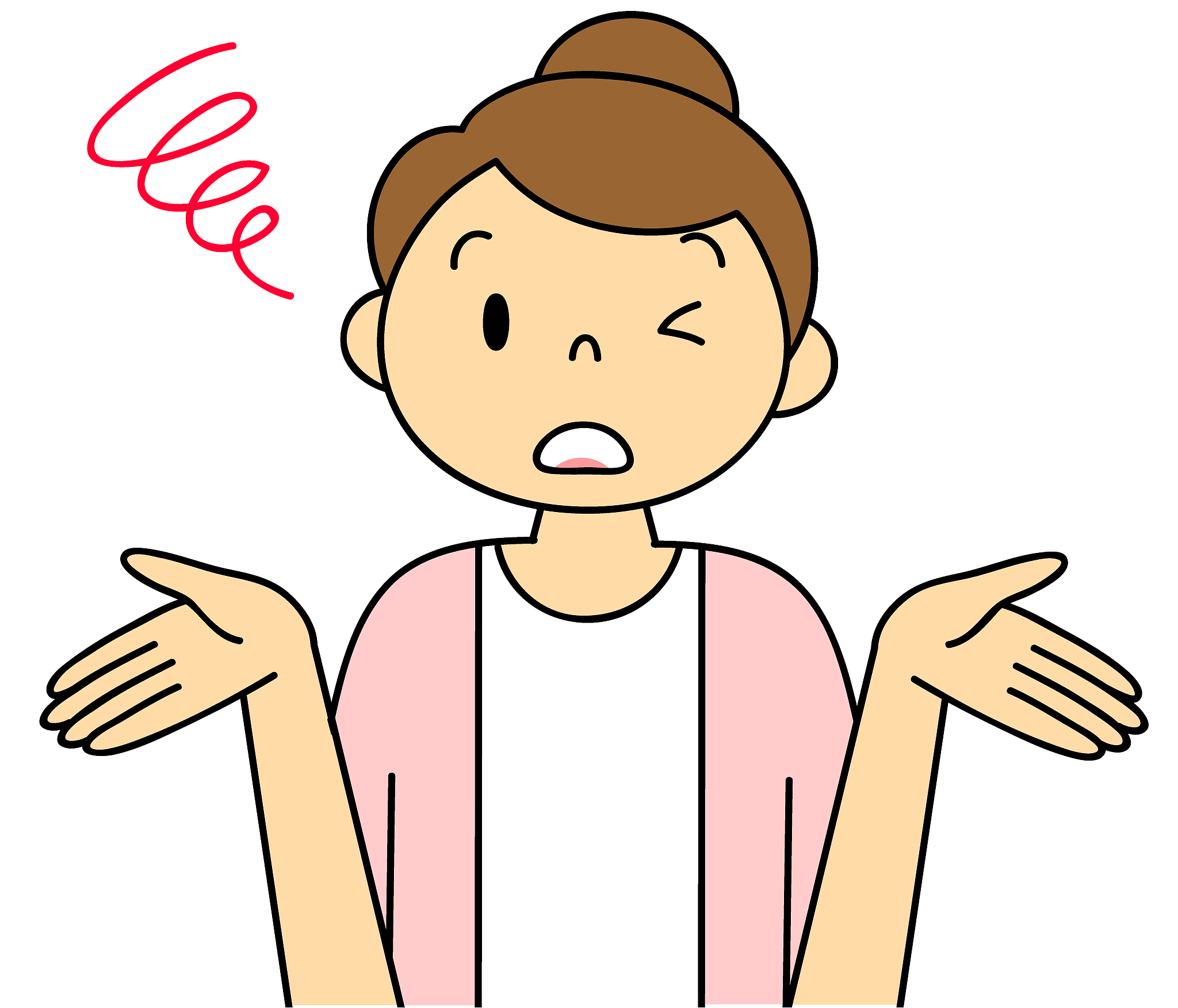 gesture of young woman and various movements