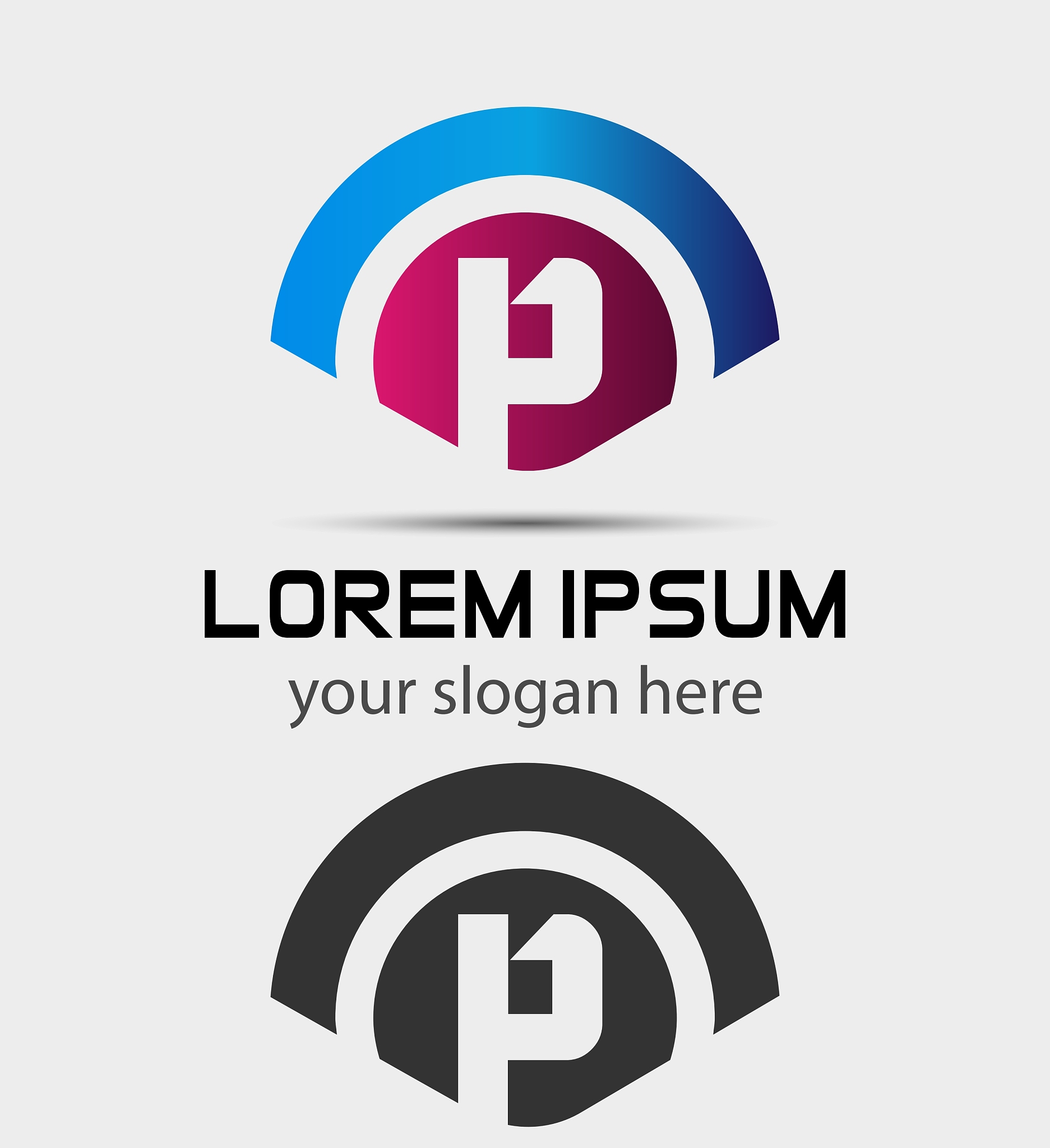 letter p logo design creative symbol of letter p