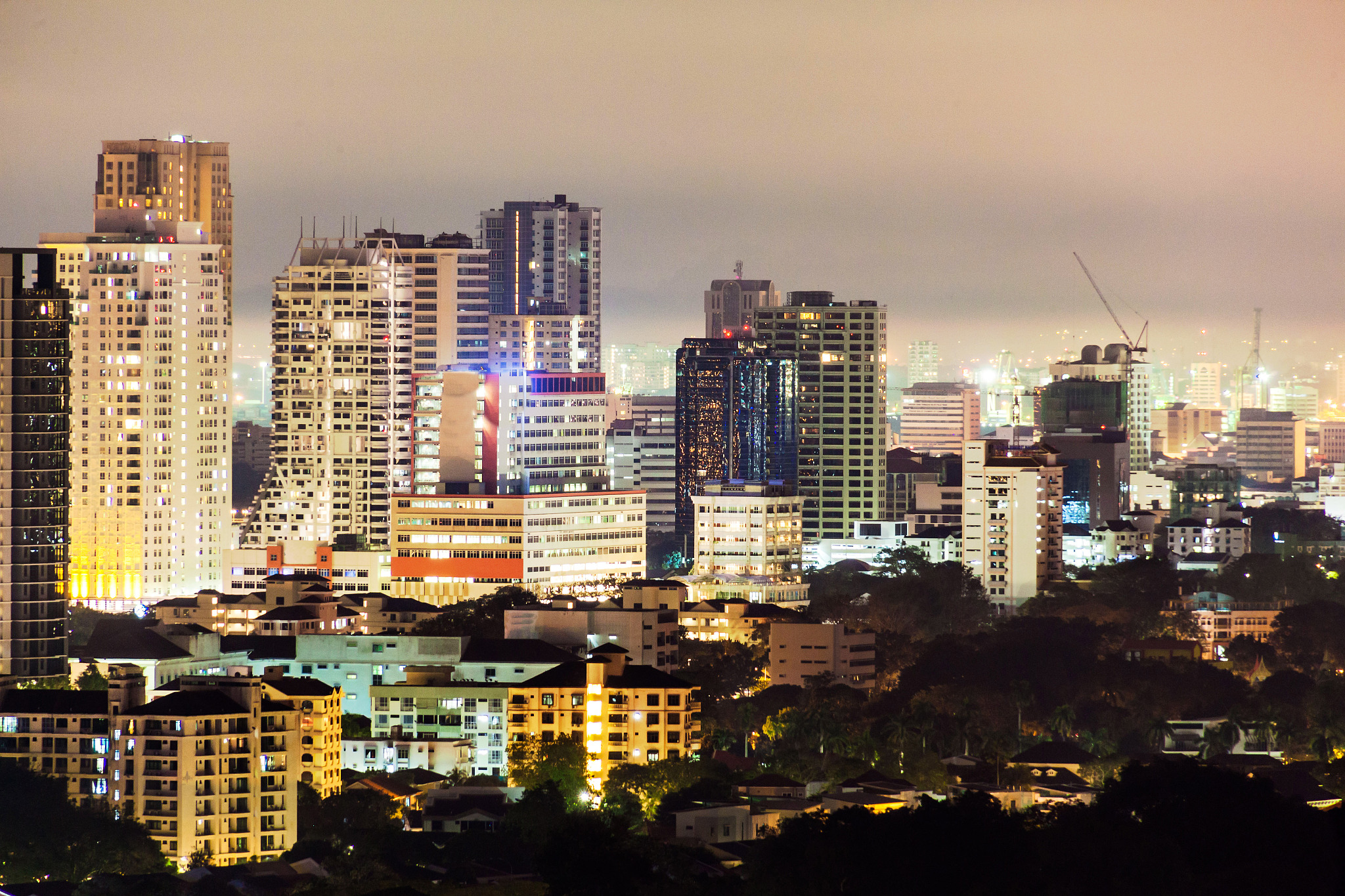 cityscape view of george town penang during dawn
