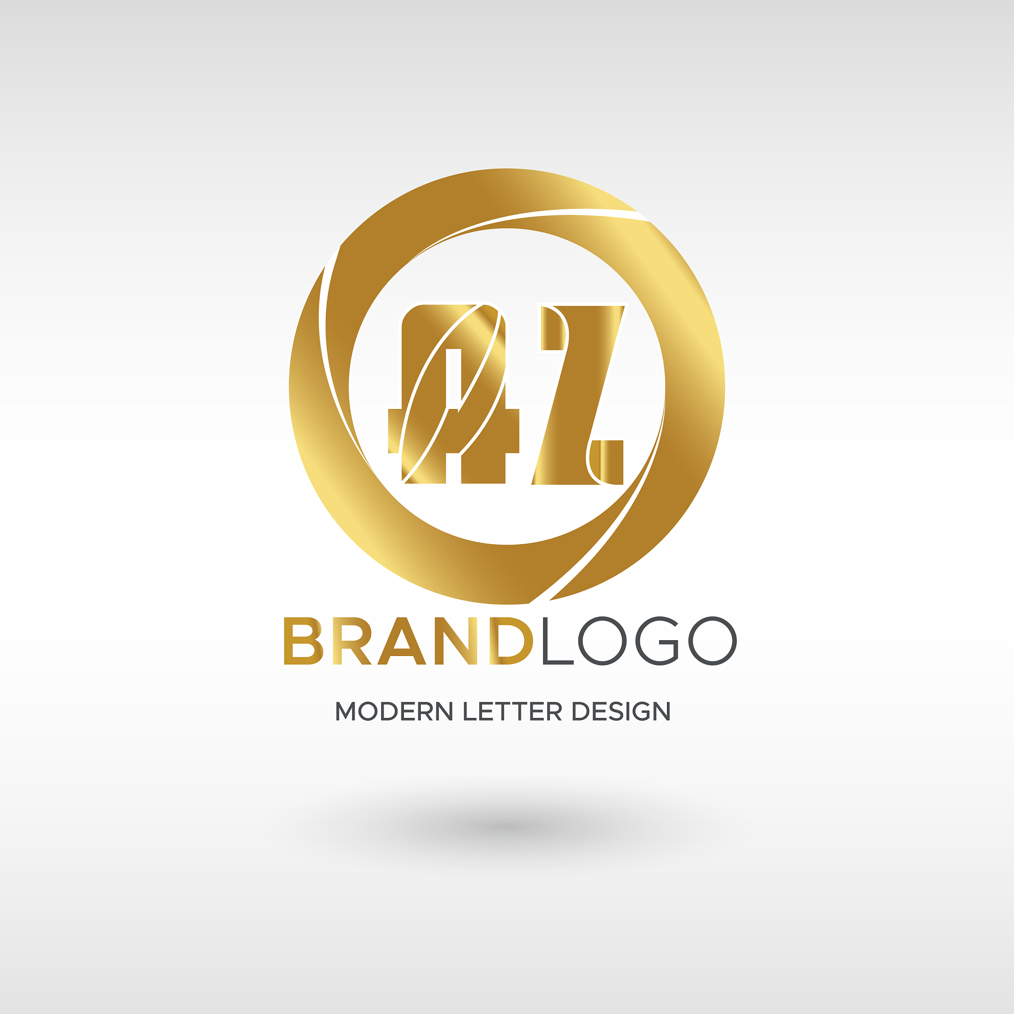 premium az logo in gold beautiful logotype design