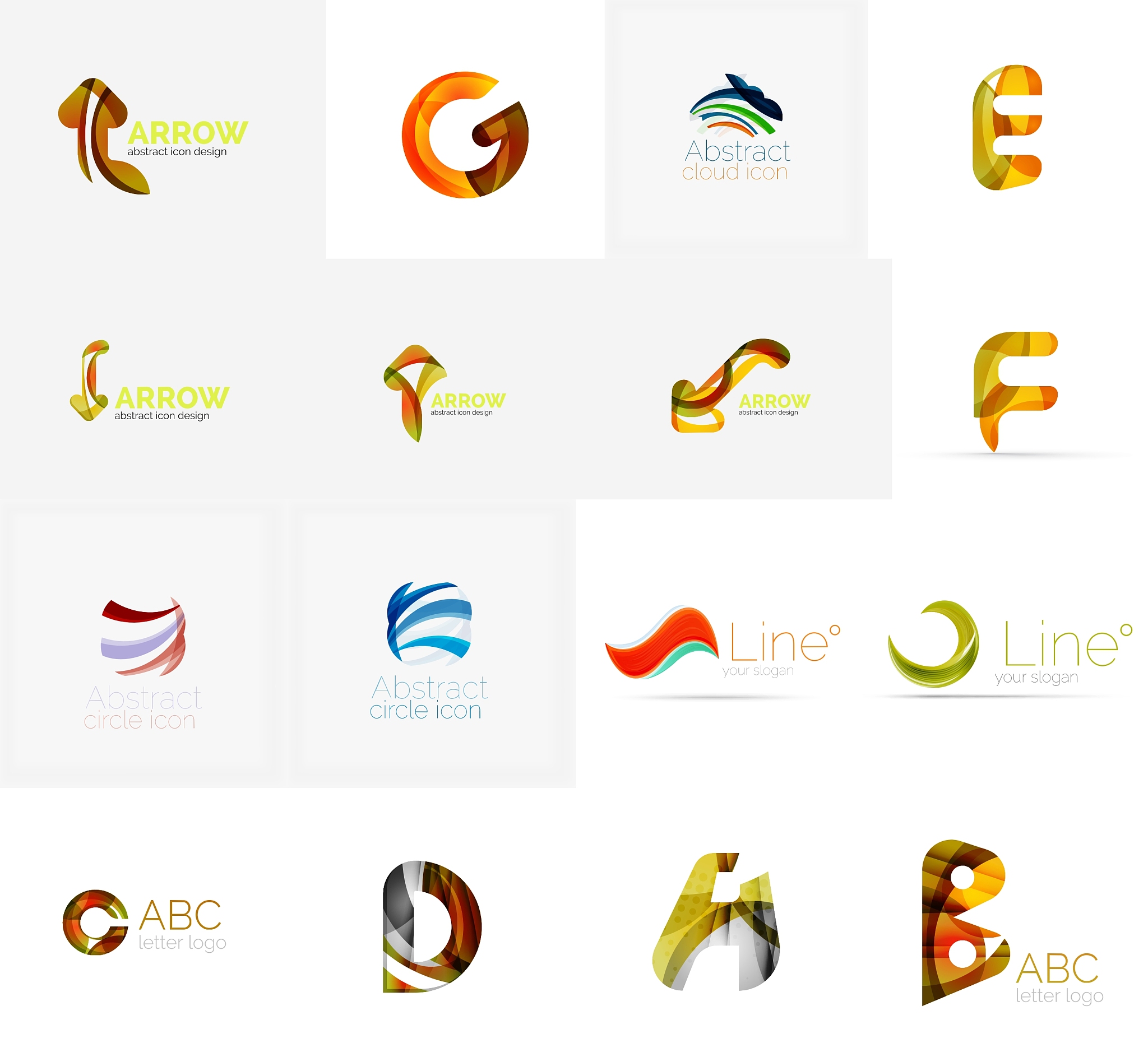 set of universal company logo ideas business icon