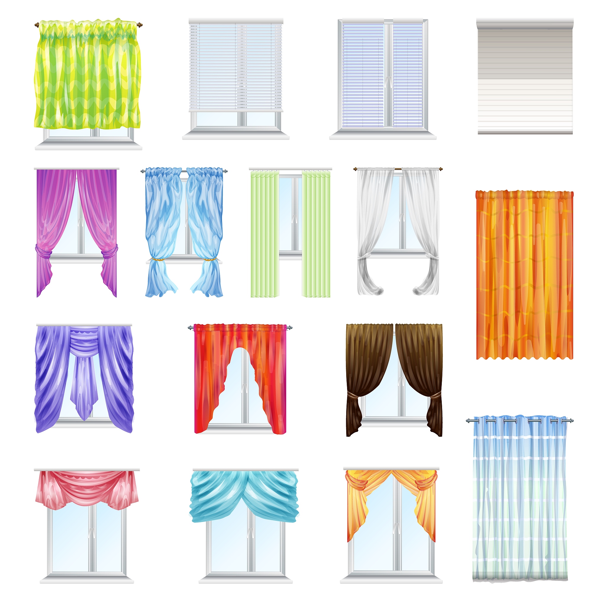 窗帘款式种类大全：罗马帘、纱帘、横幅帘等