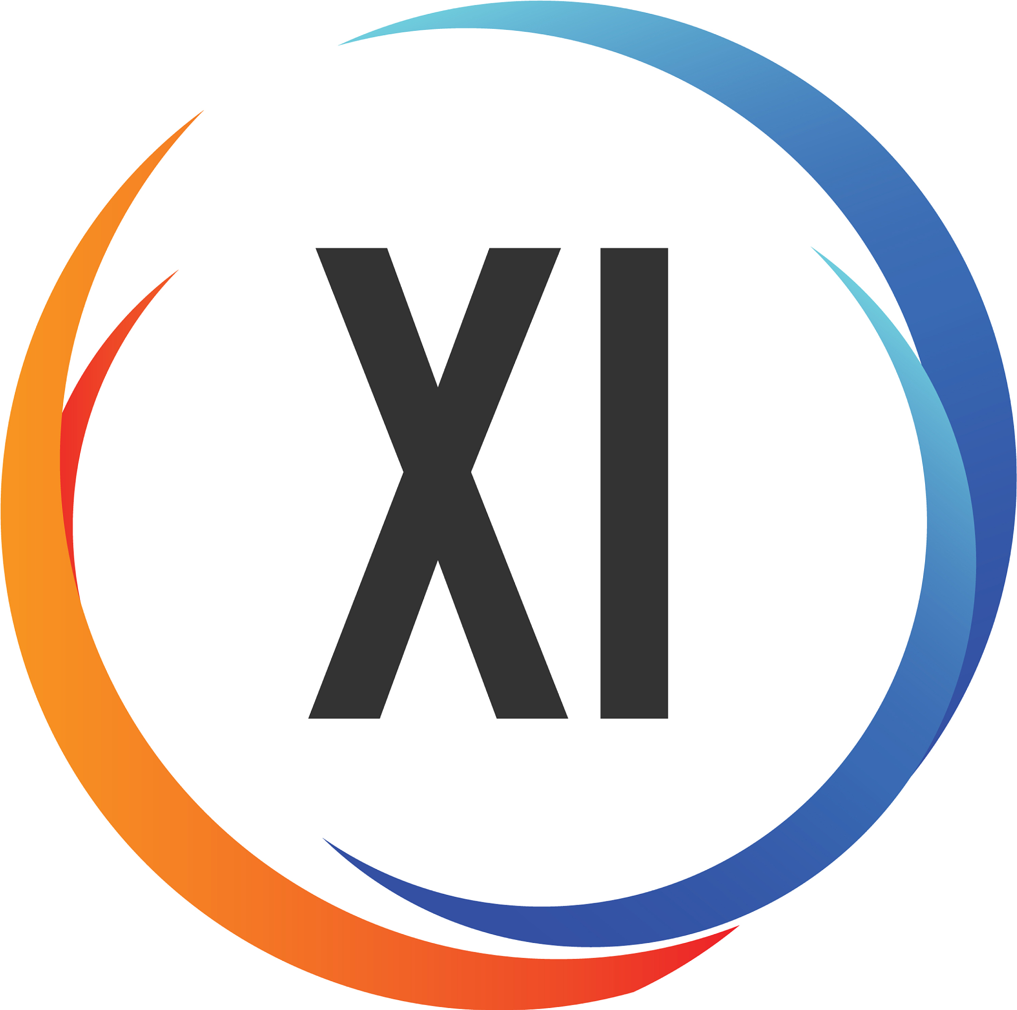 initial letter xi creative swoosh design logo