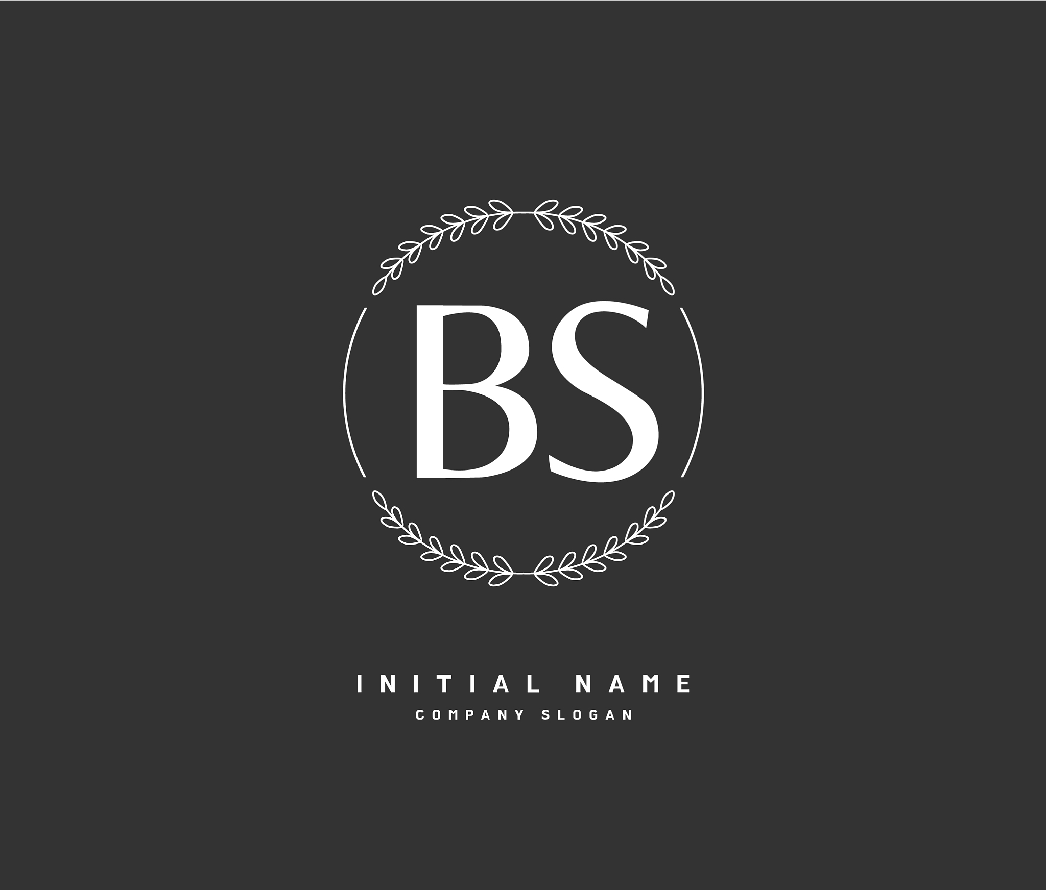 b s bs beauty initial logo handwriting logo of