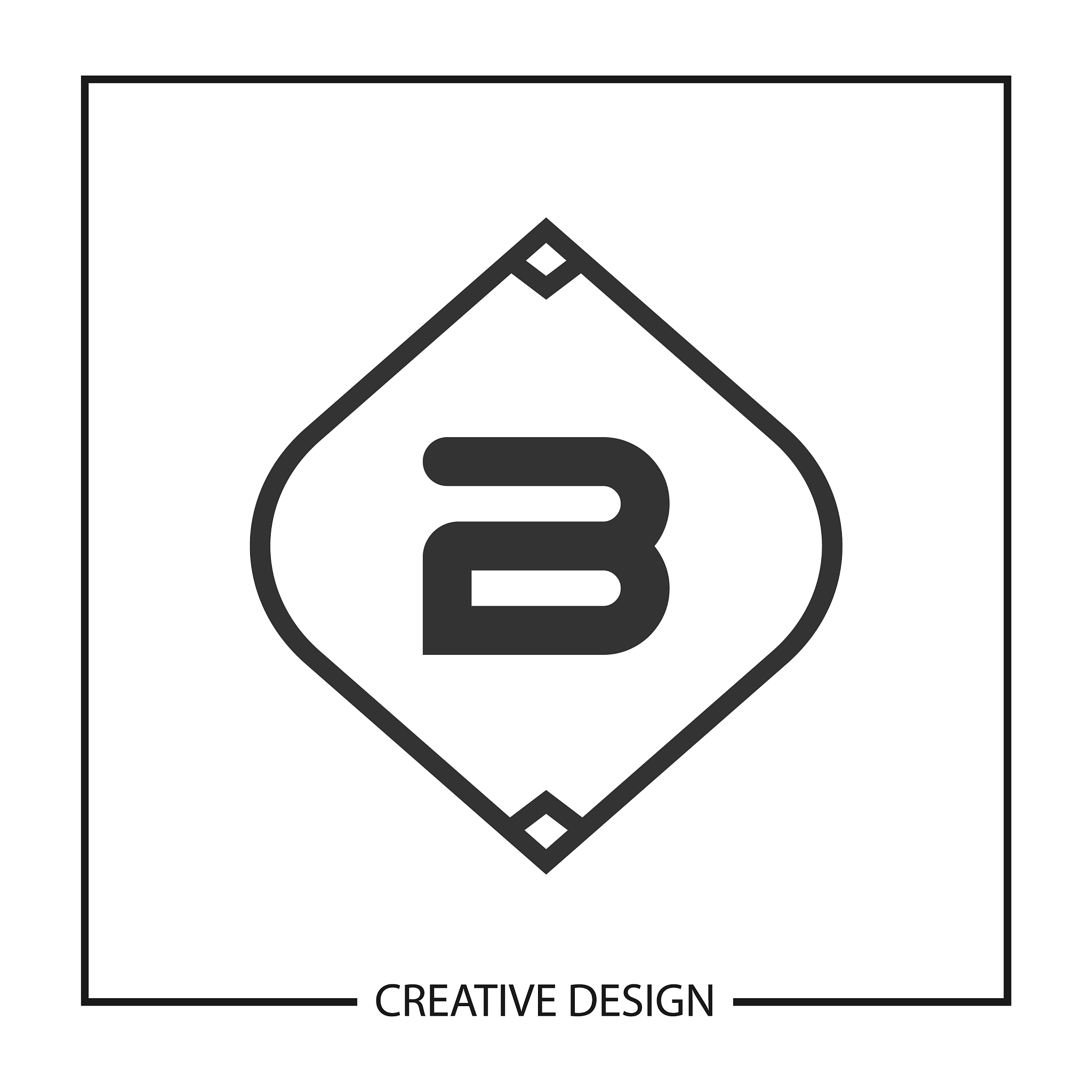 initial letter b logo template design