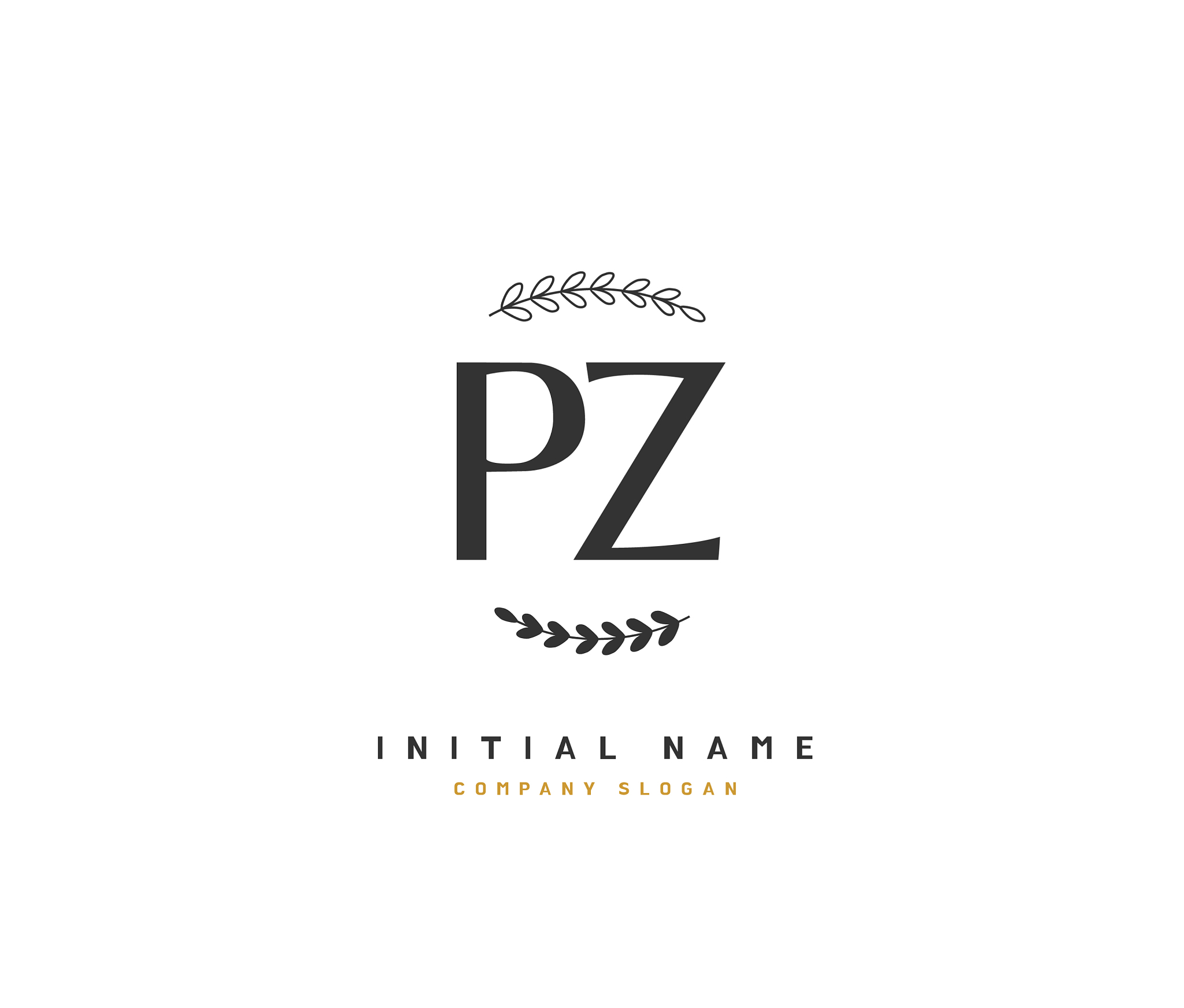 p z pz beauty initial logo handwriting logo of