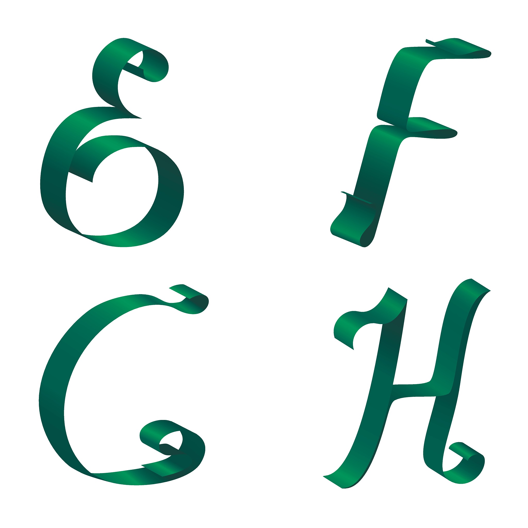 ribbon alphabet