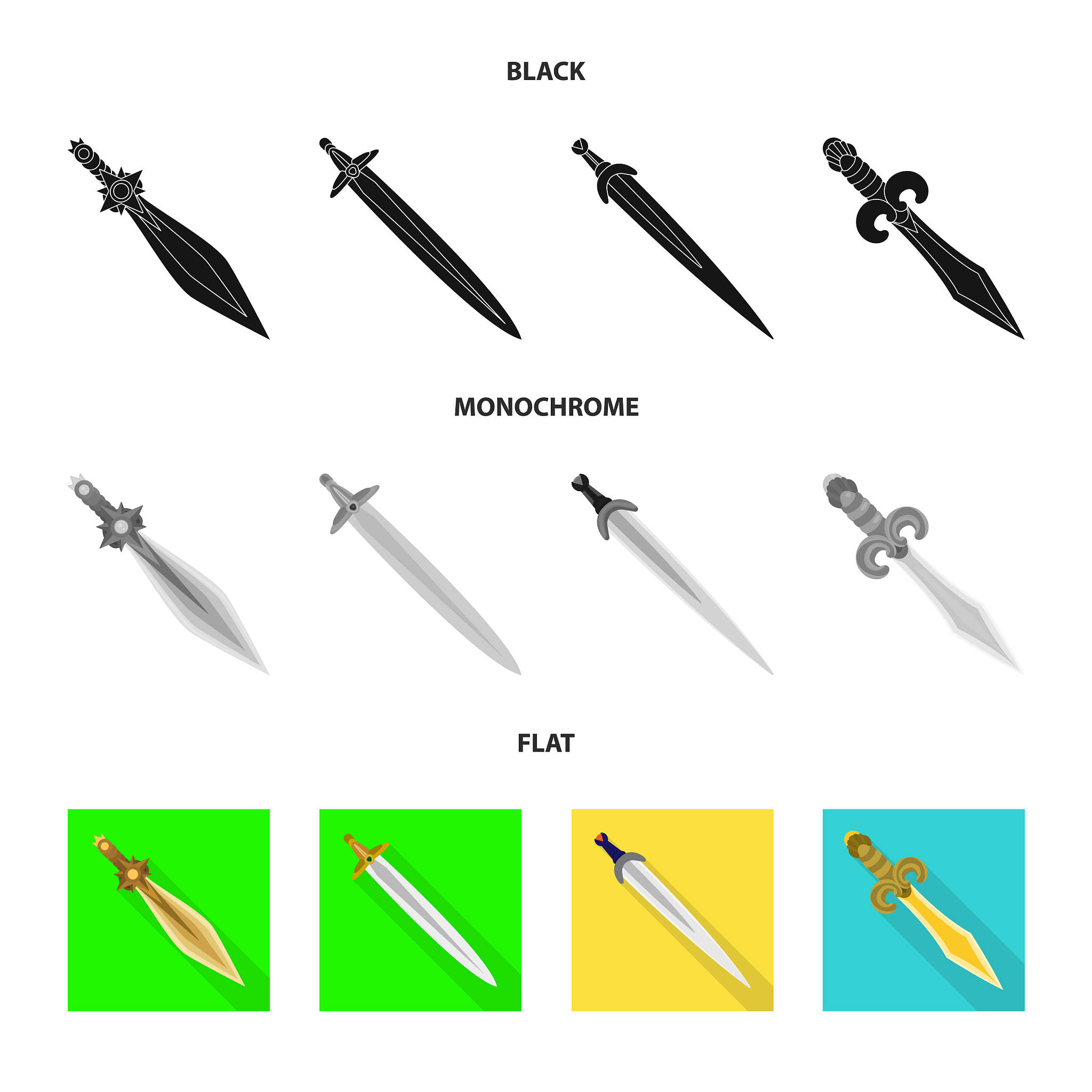 design of game and armor symbol collection