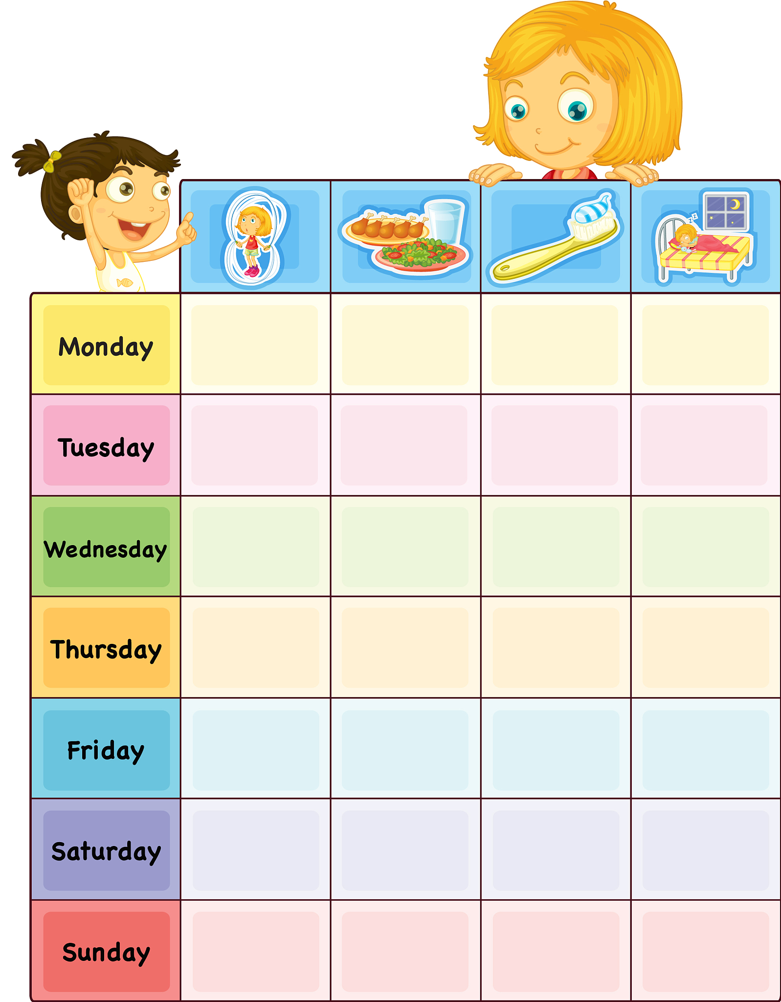 小学生时间计划表