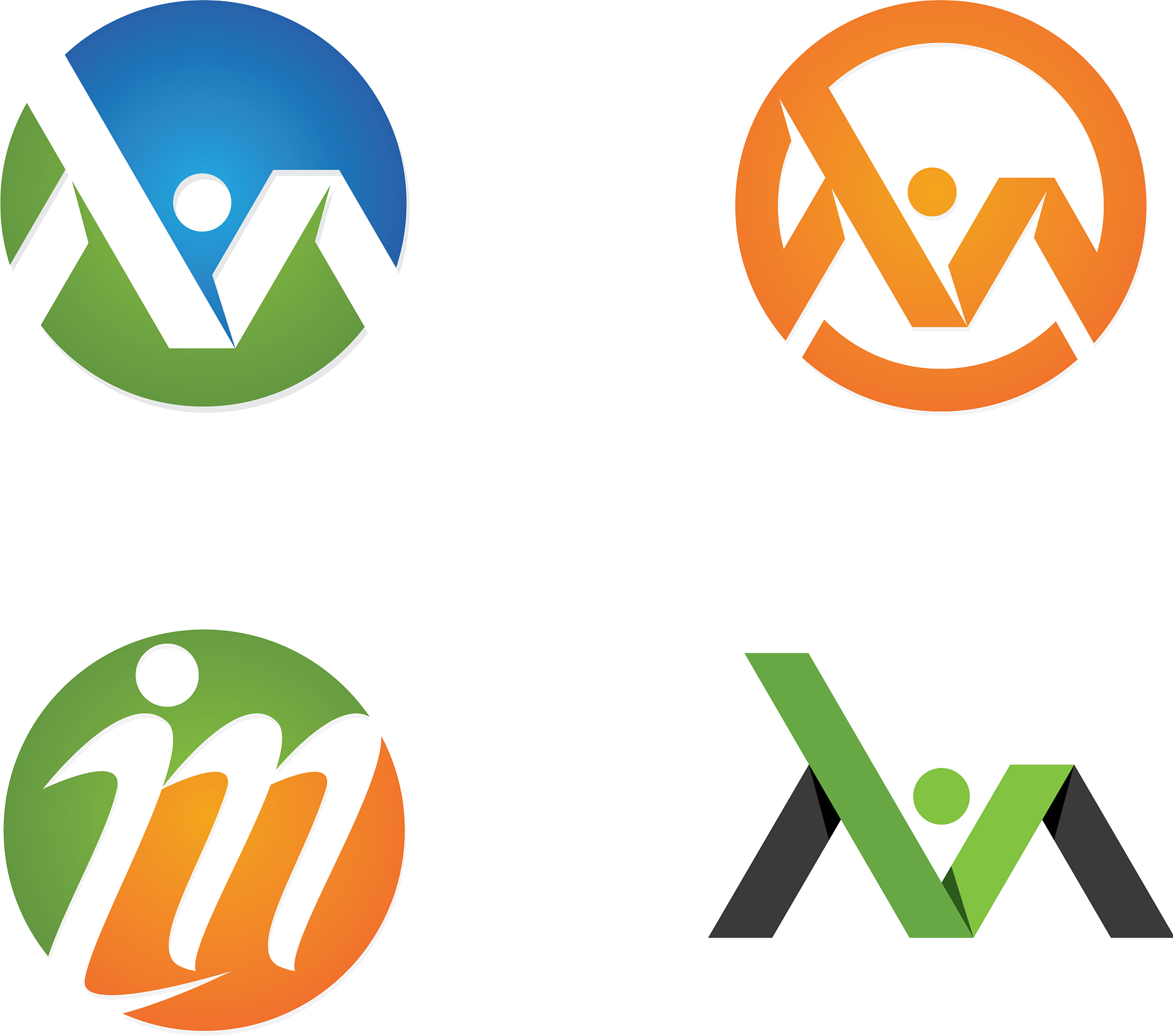 m letter logo template