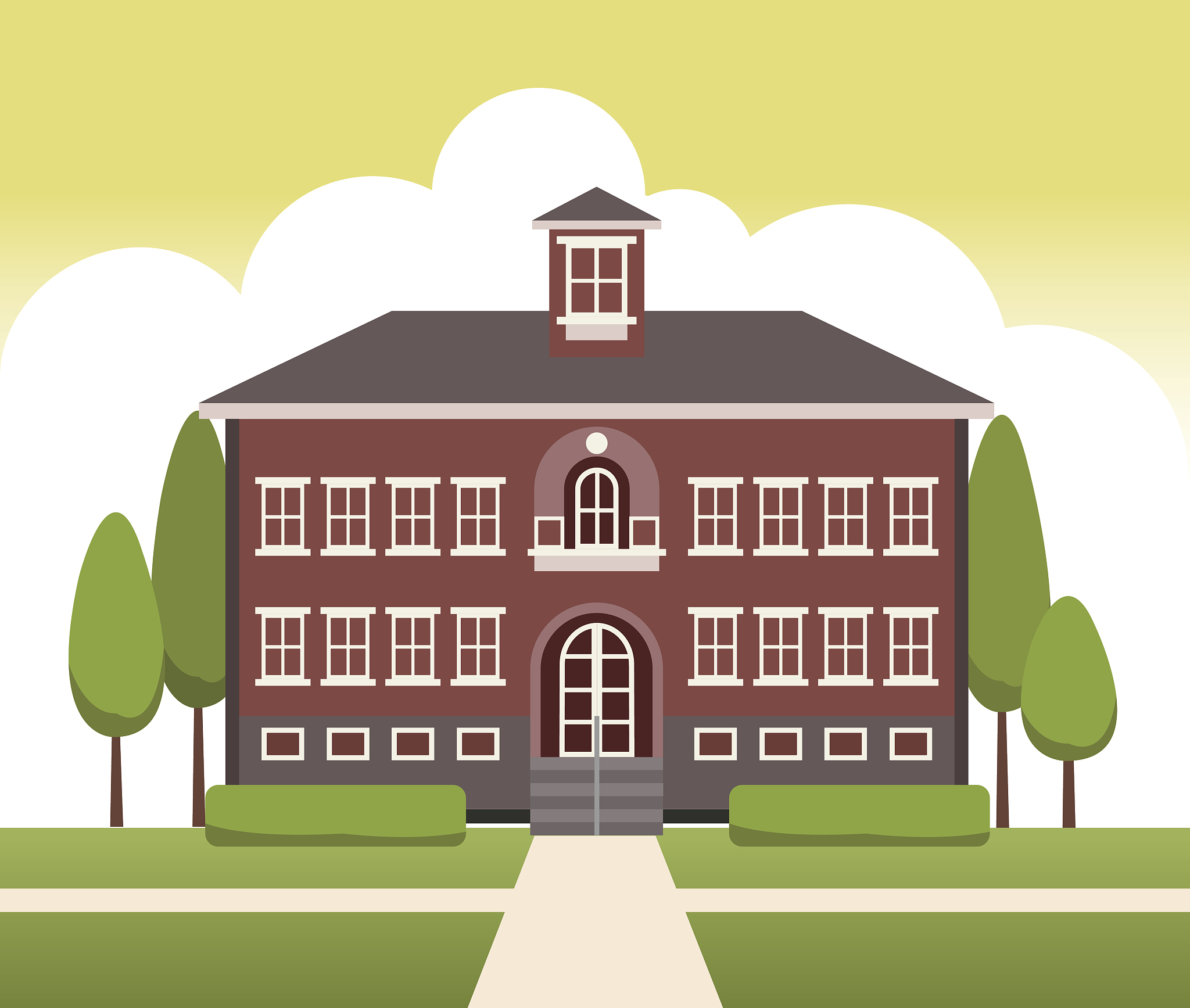 school building vector design