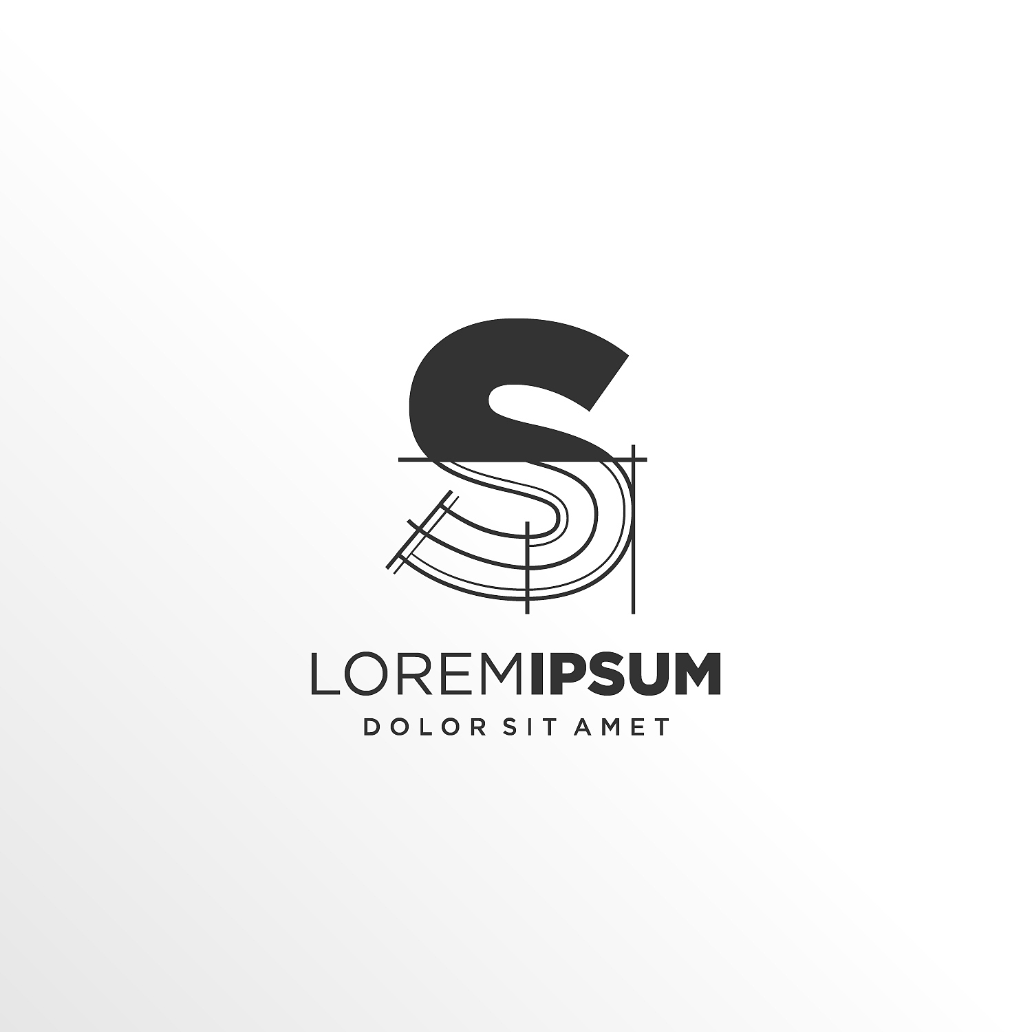 letter s logo design with architecture element