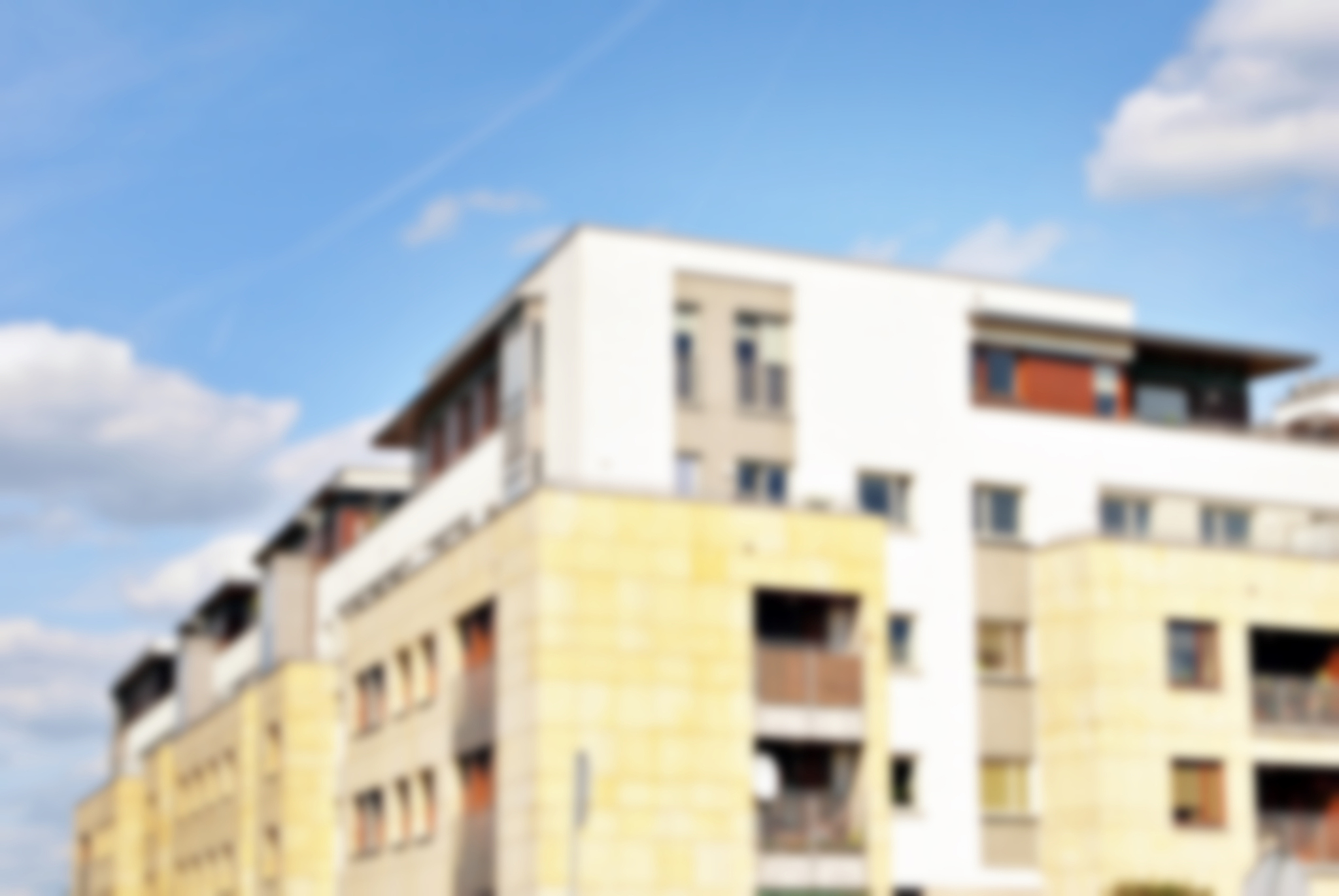 abstract blur of modern apartment building.