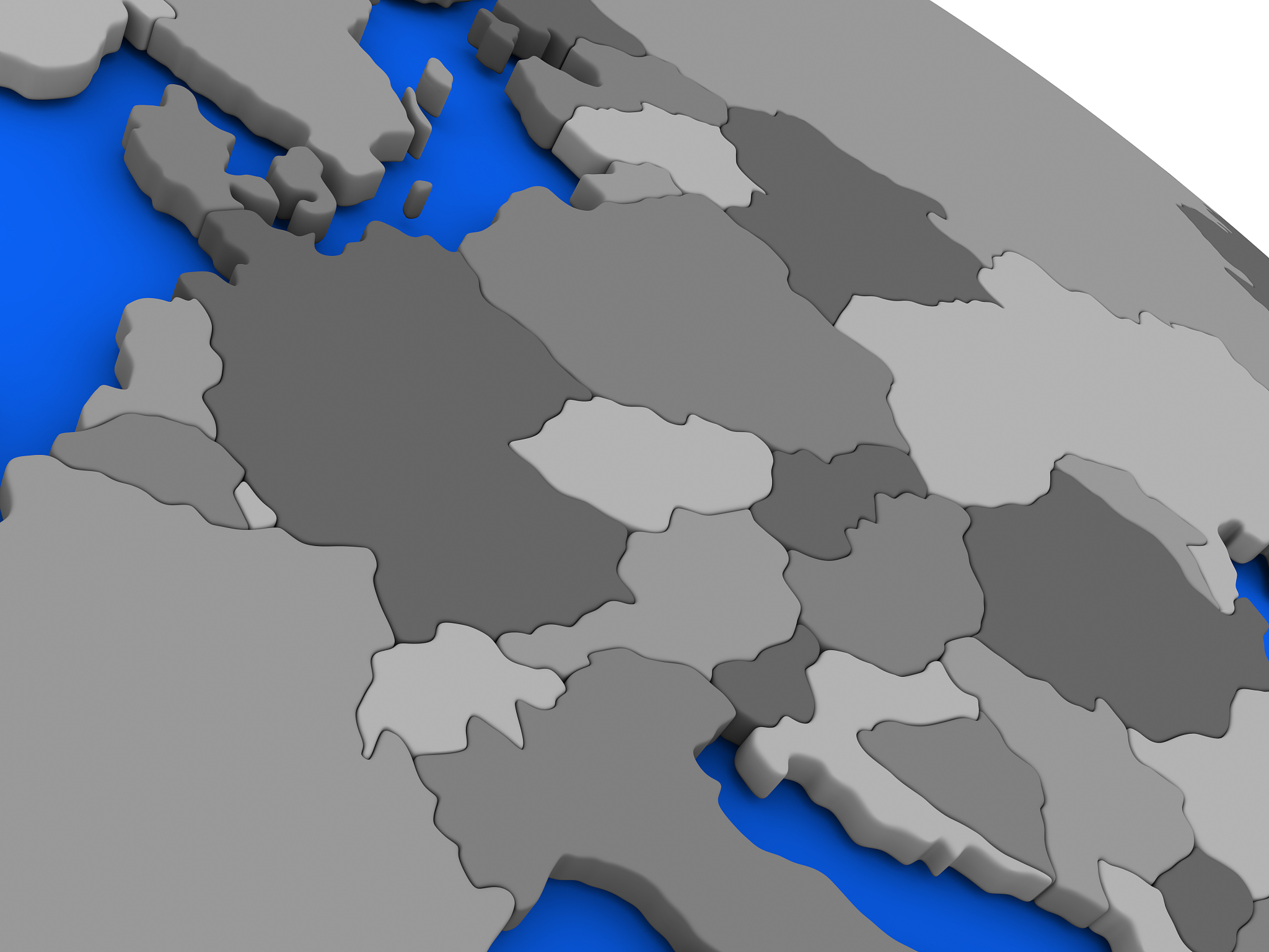 central europe on political earth model