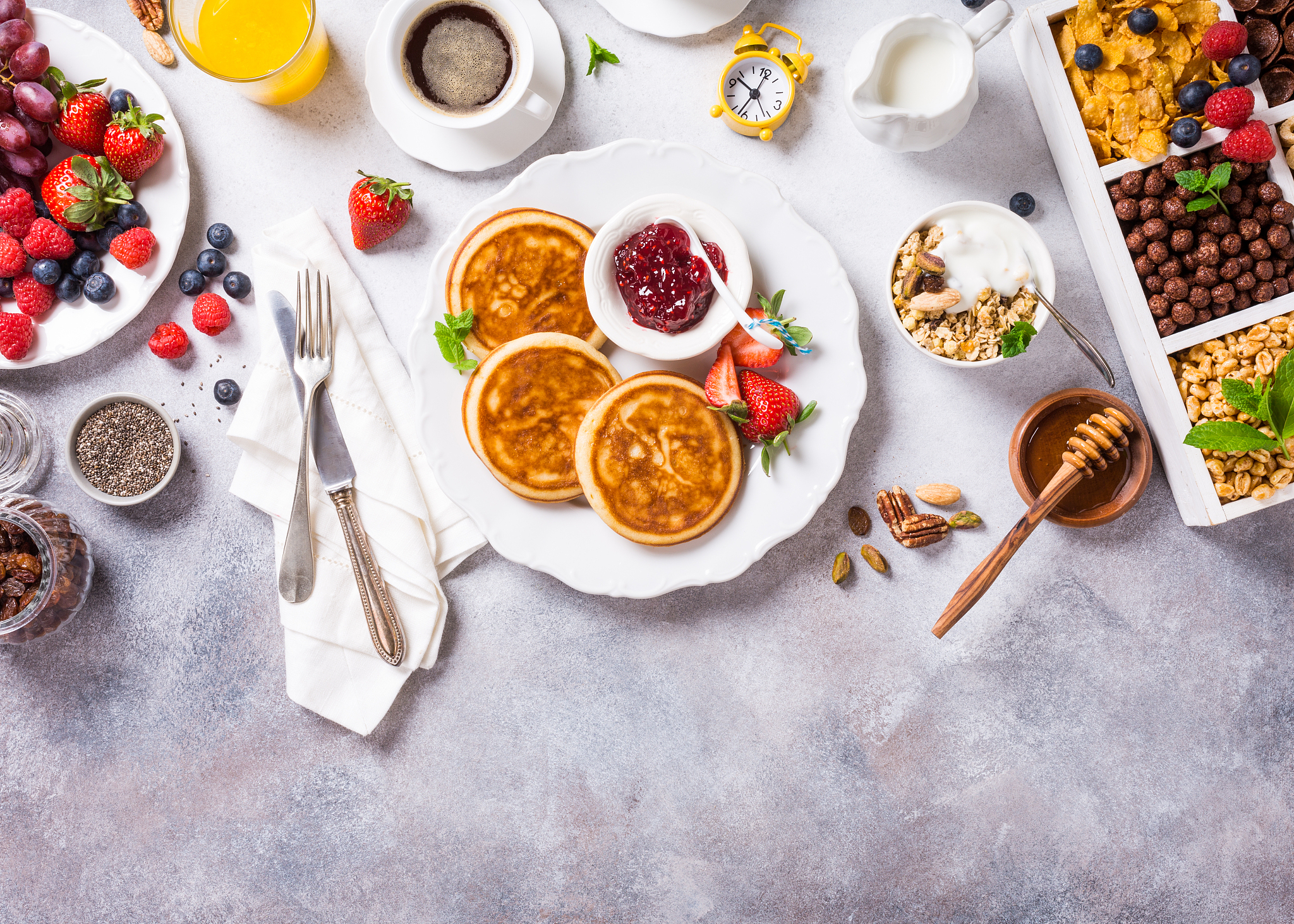 assorted healthy breakfast