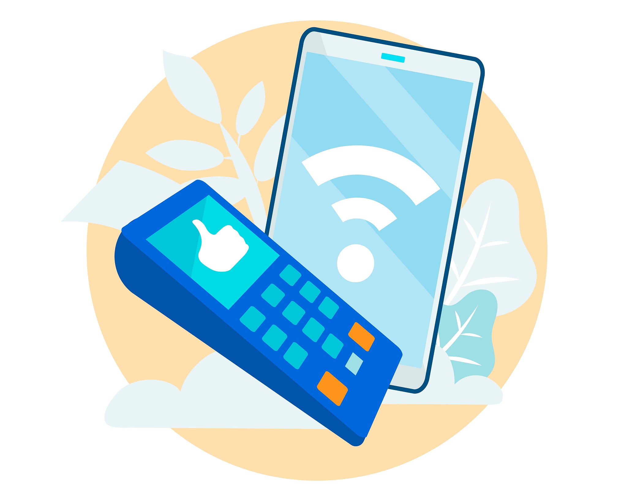 mobile phone and pos terminal for wireless payment