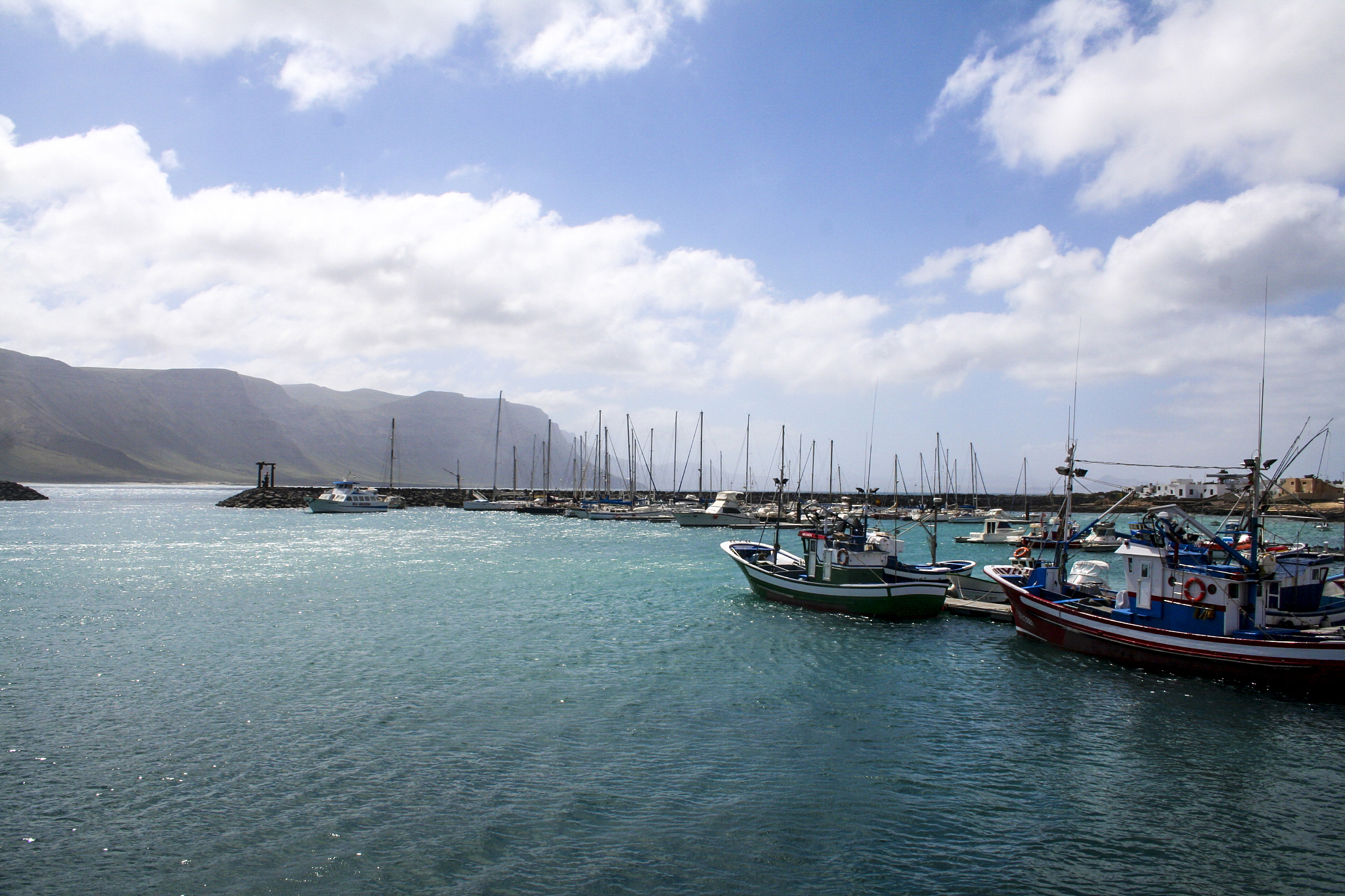 small port on the island of la graciosa