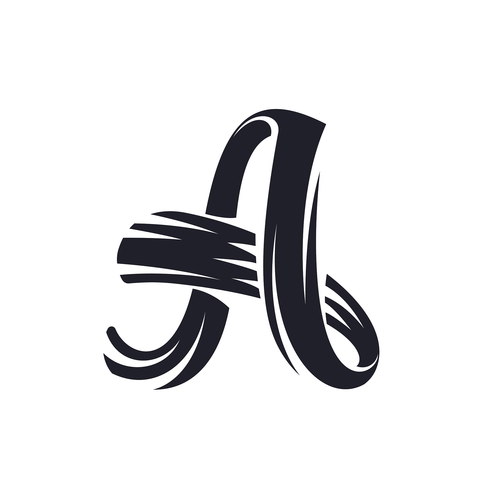 letter a icon script lettering.