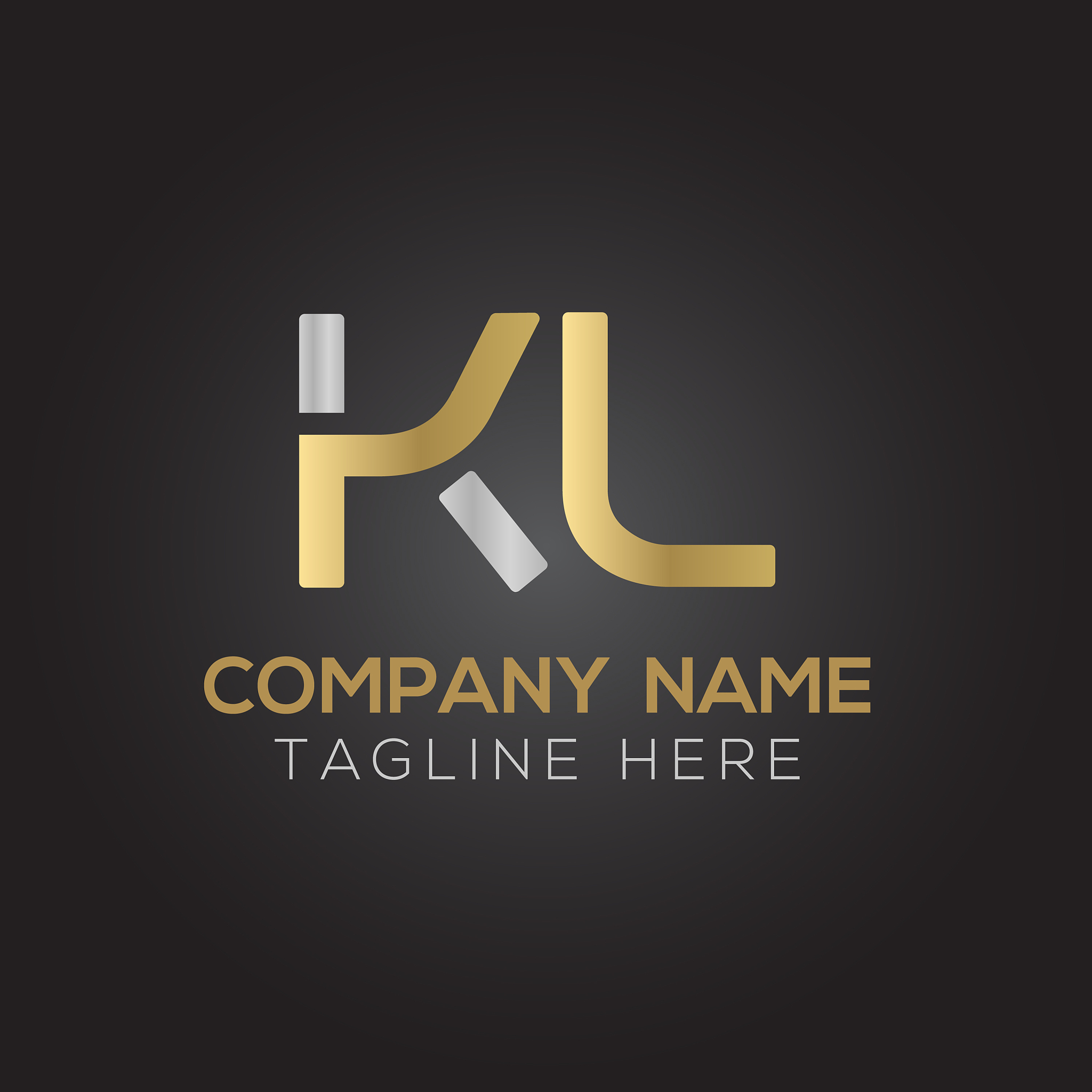 initial alphabet kl logo design template abstract