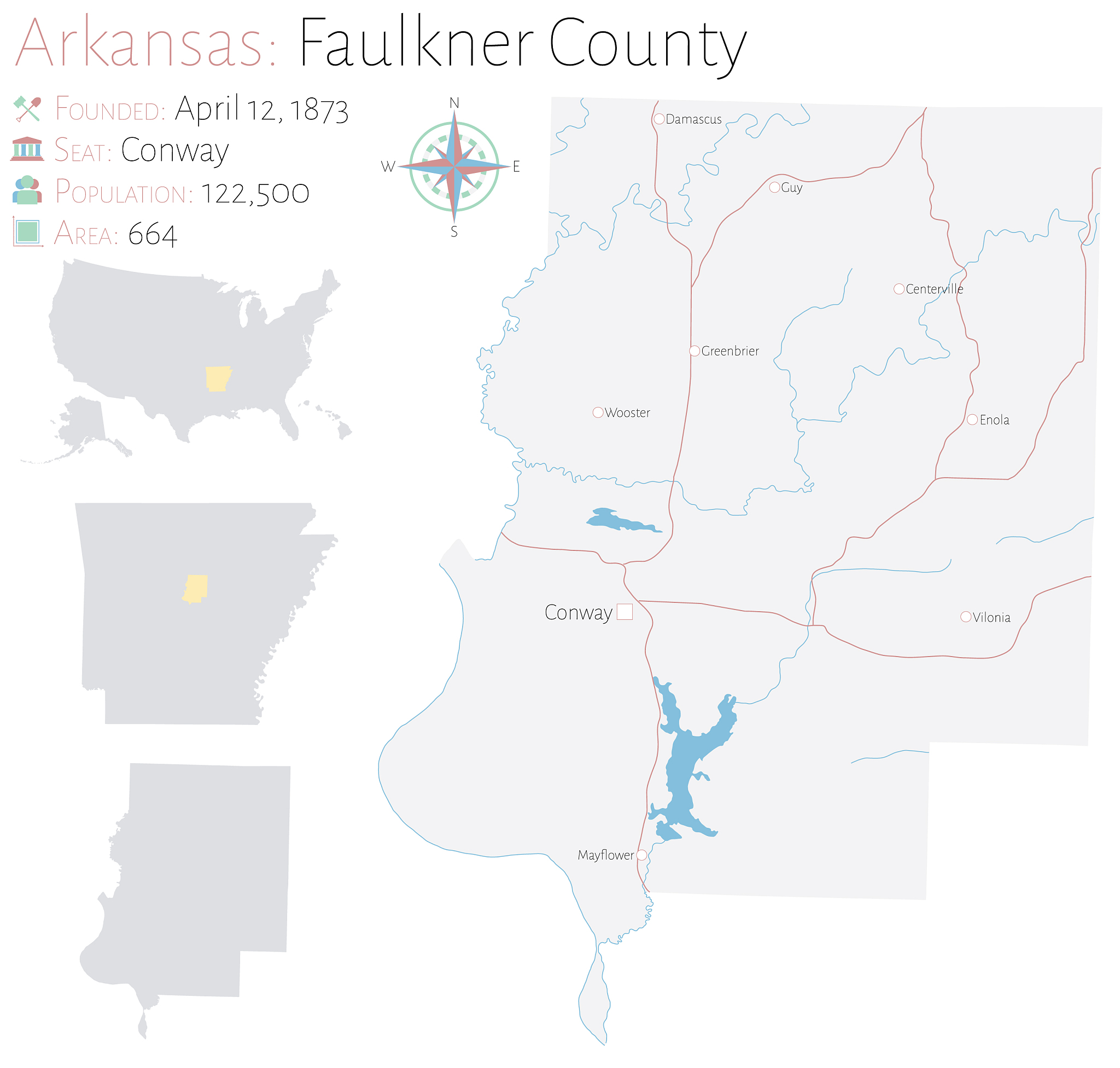 map faulkner county in arkansas
