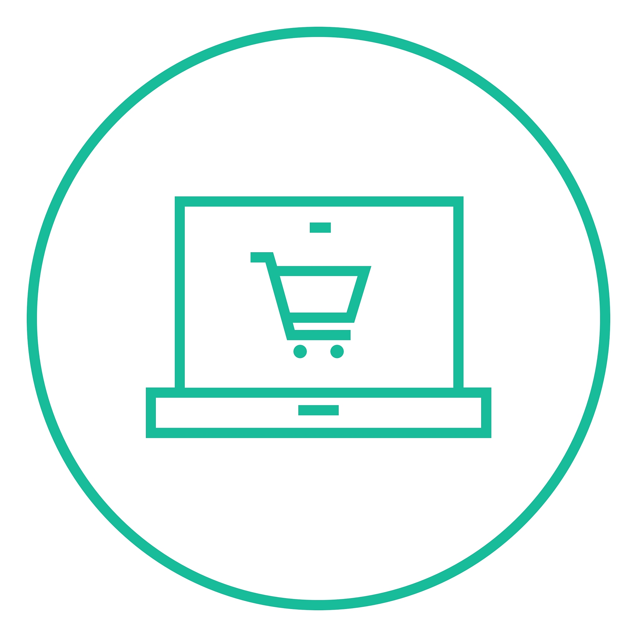 online shopping line icon